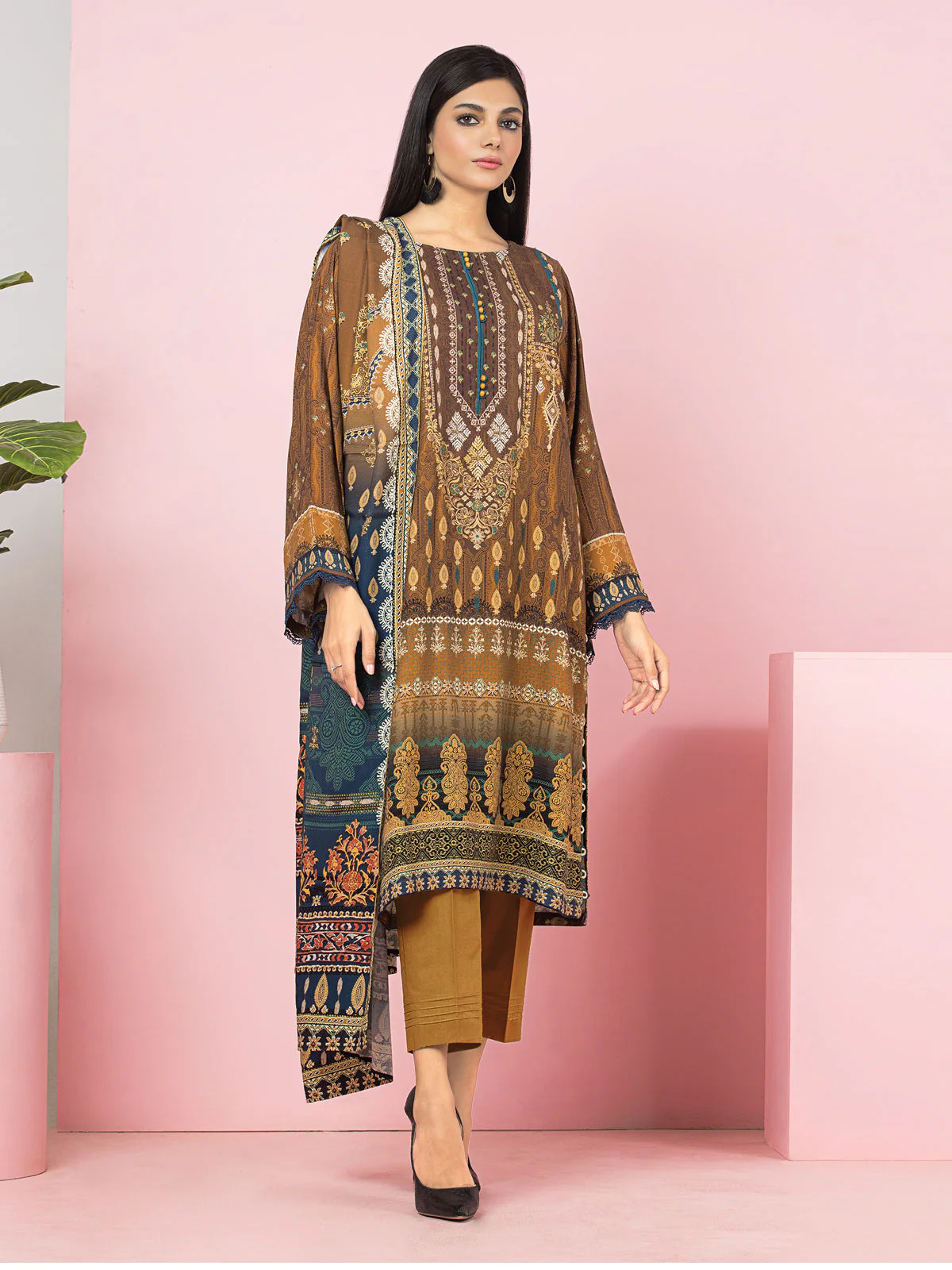 Unstitched Printed Viscose Suit - EWU22A4-24001XXL