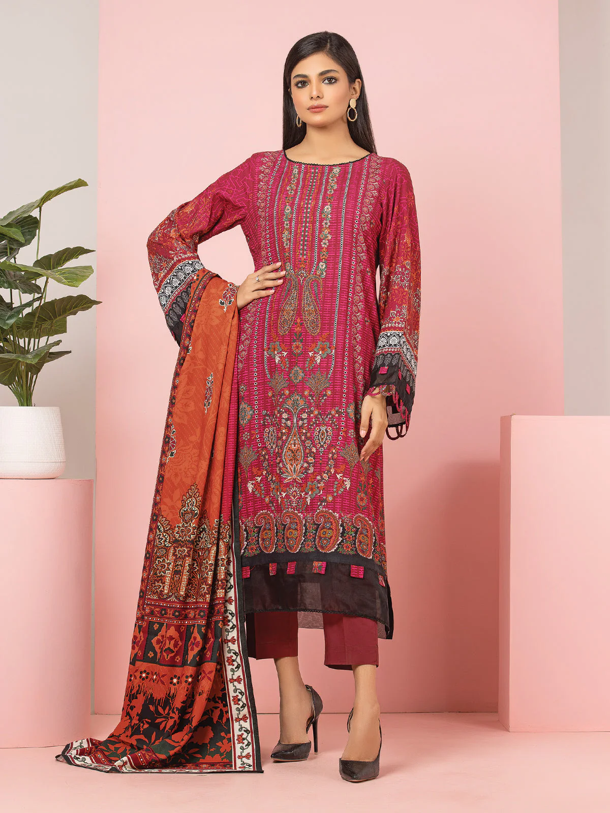 Unstitched Printed Viscose Shirt Dupatta - EWU22A4-24028SD