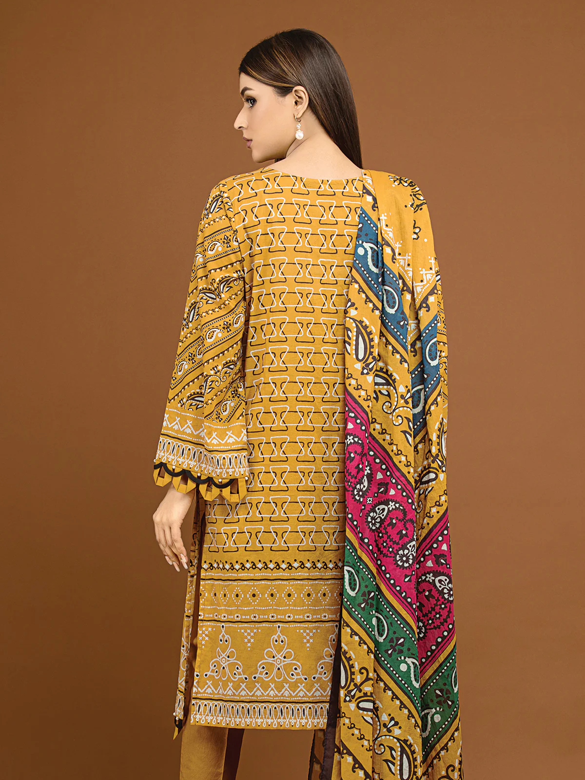 Unstitched Embroidered Viscose Suit - EWU22V13-24034 - Image 4