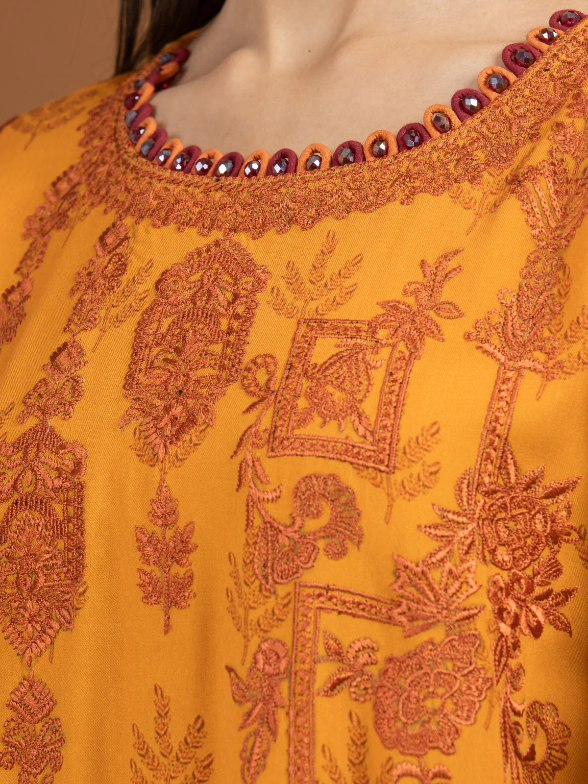Unstitched Embroidered Viscose Suit - EWU22V13-24037XXL - Image 3