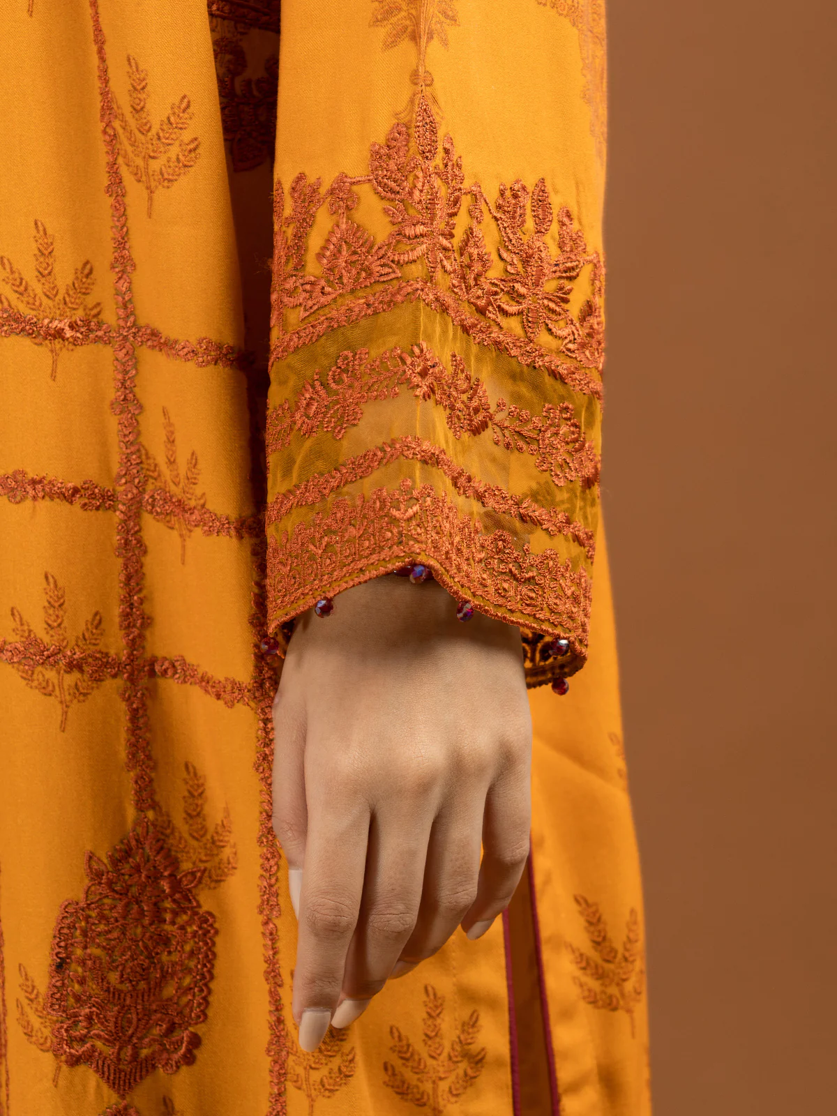 Unstitched Embroidered Viscose Suit - EWU22V13-24037XXL - Image 4