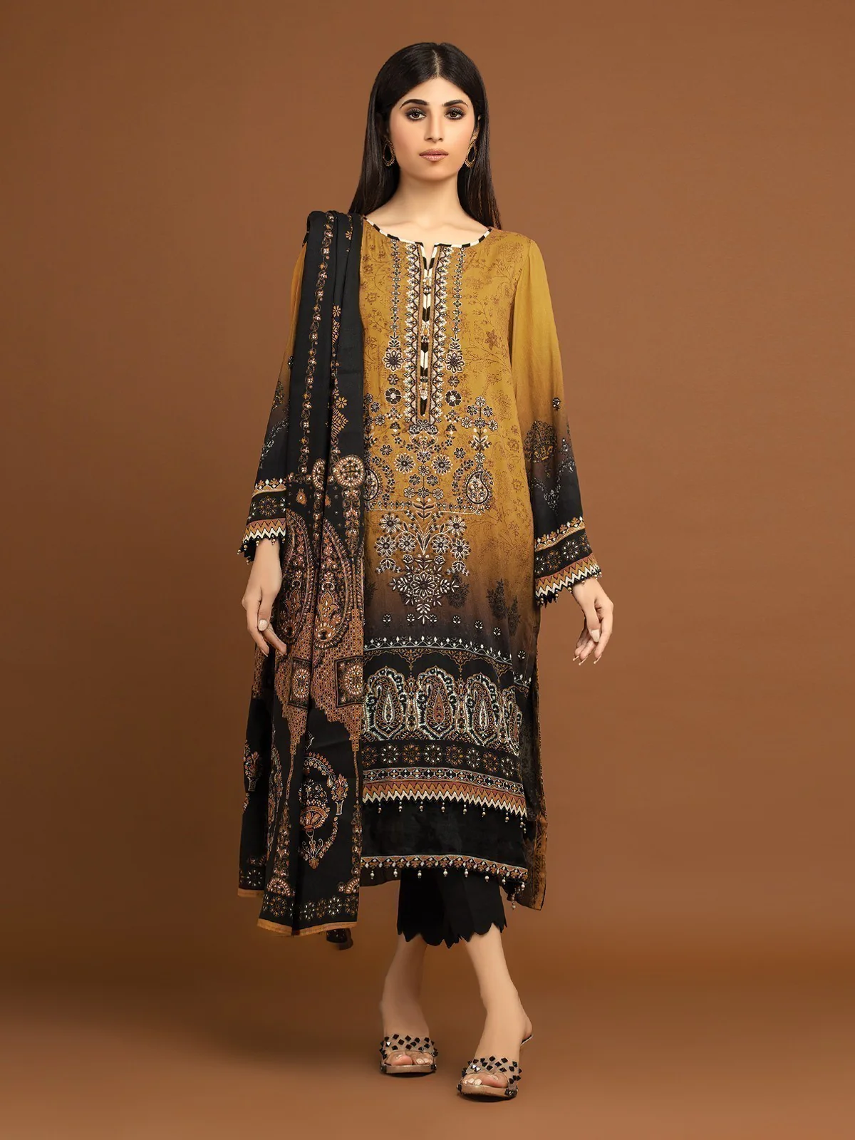Unstitched Embroidered Viscose Suit - EWU22V13-24044