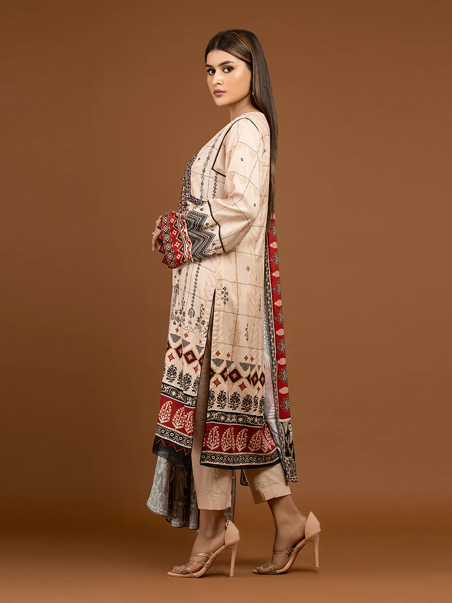 Unstitched Embroidered Viscose Suit - EWU22V13-24045XXL - Image 5