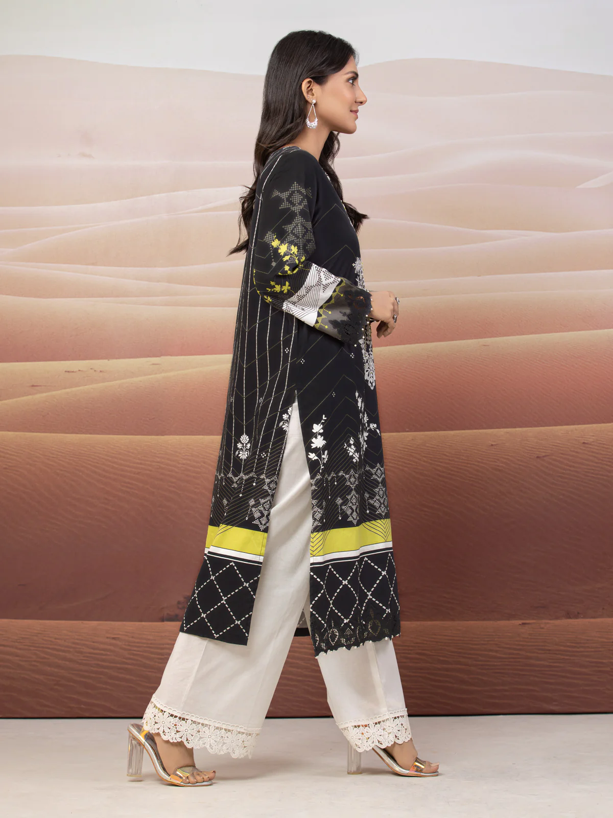 Unstitched Embroidered Cotton Satin Shirt - EWU22V9-25047 - Image 6