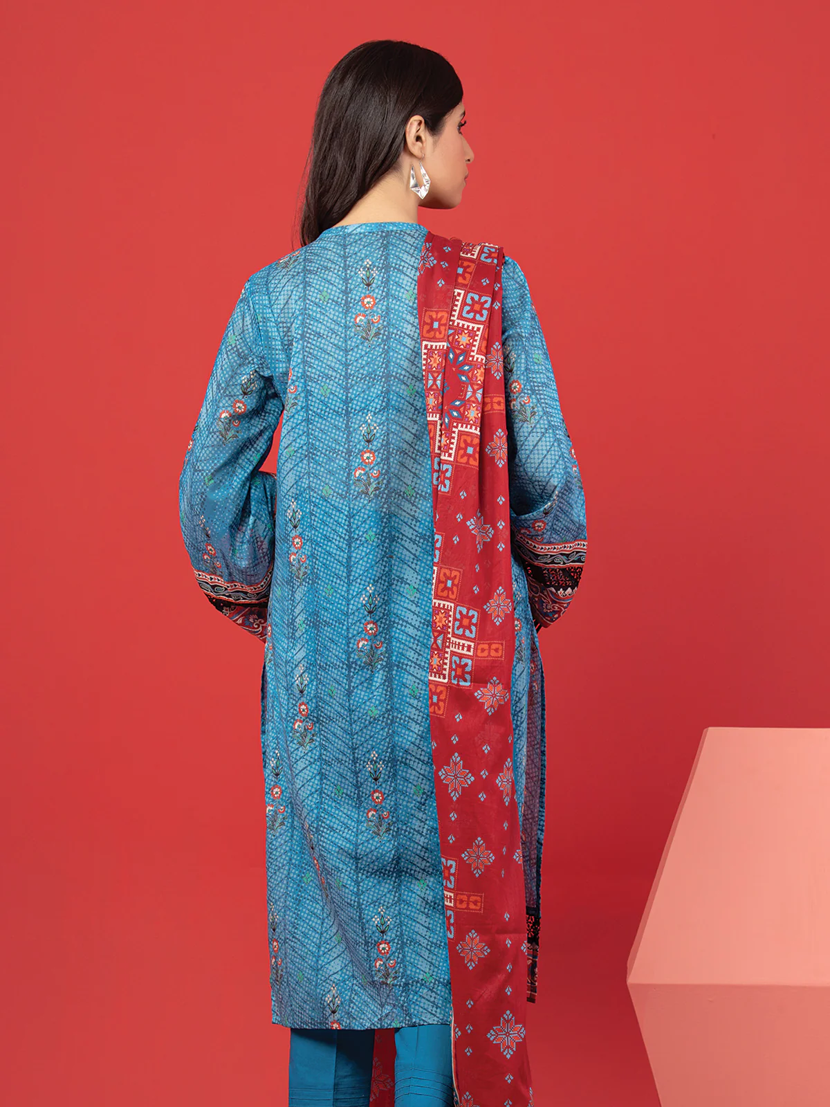 Unstitched Printed Lawn Suit - EWU23A1-26191 - Image 4
