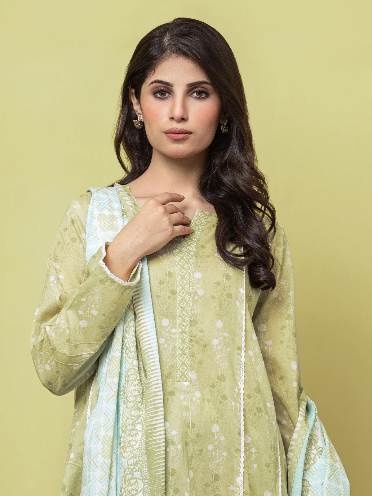 Unstitched Printed Lawn Suit - EWU23A1-26241 - Image 2