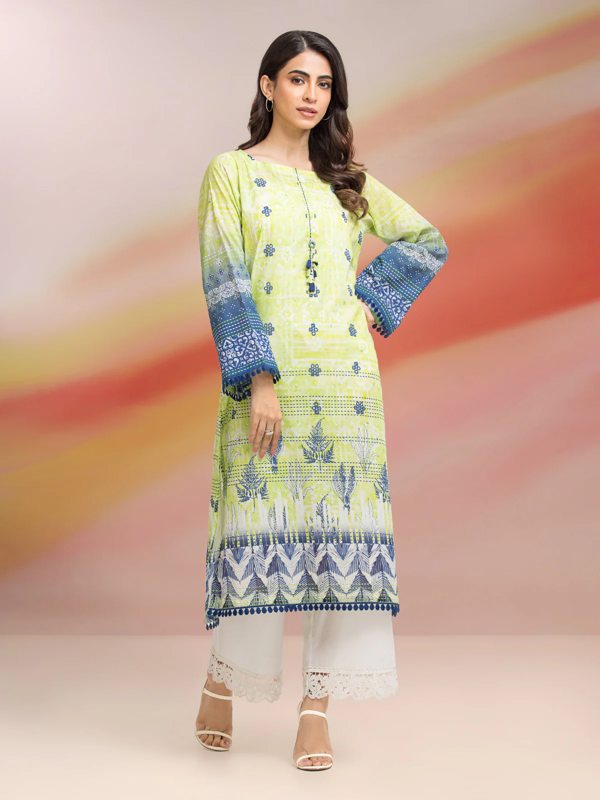Unstitched Printed Lawn Shirt - EWU23A1-28000S - Image 5