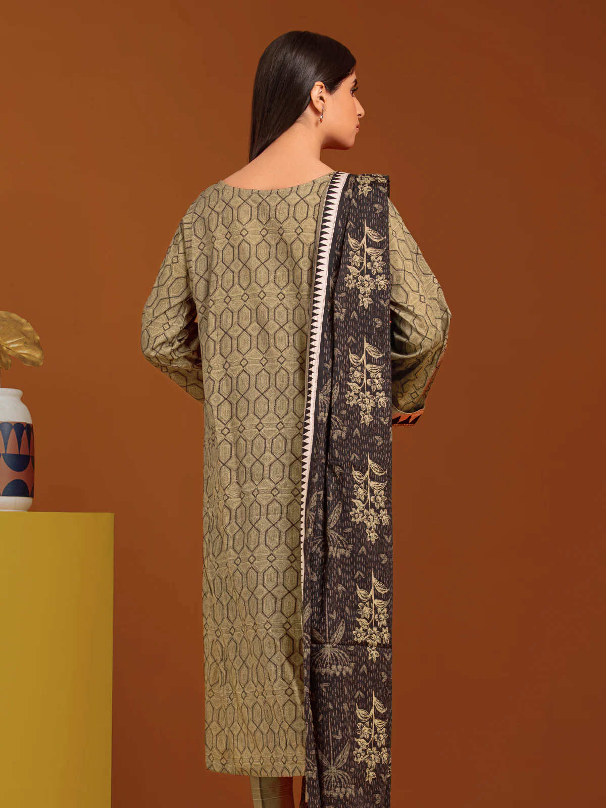 Unstitched Printed Khaddar Suit - EWU23A3-27067-3P - Image 6