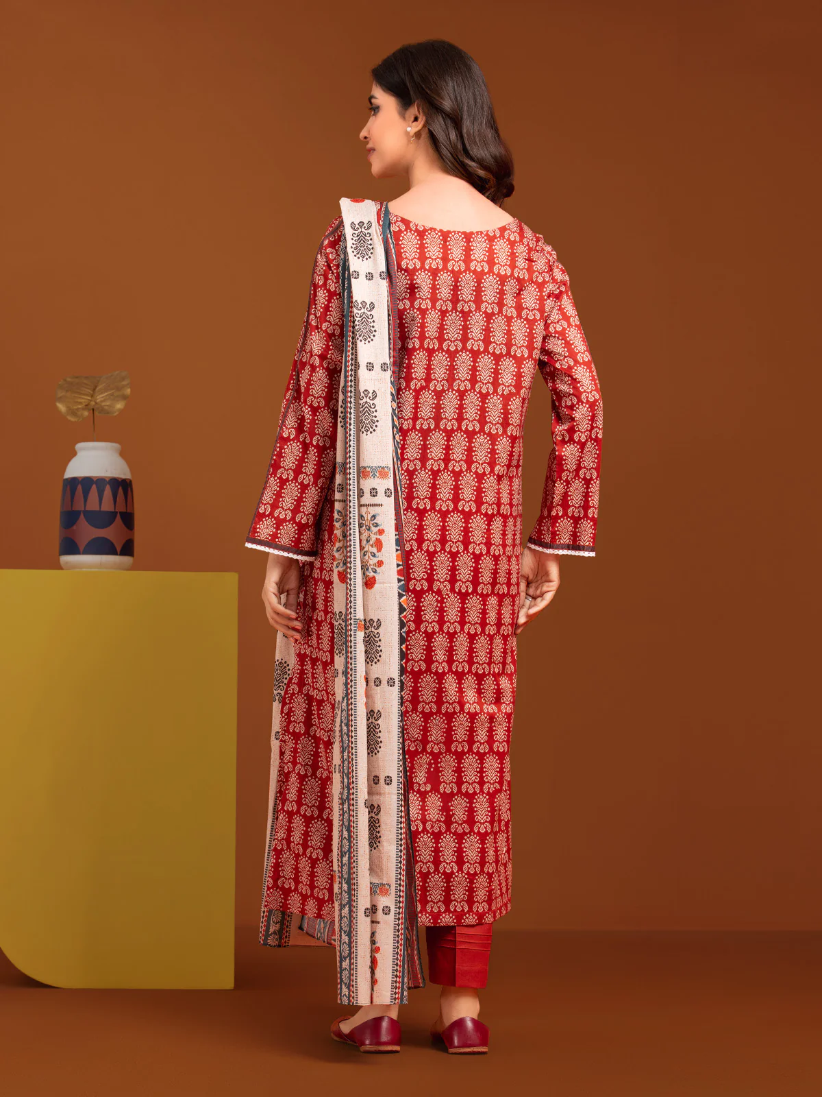Unstitched Printed Khaddar Suit - EWU23A3-27088-3P - Image 6