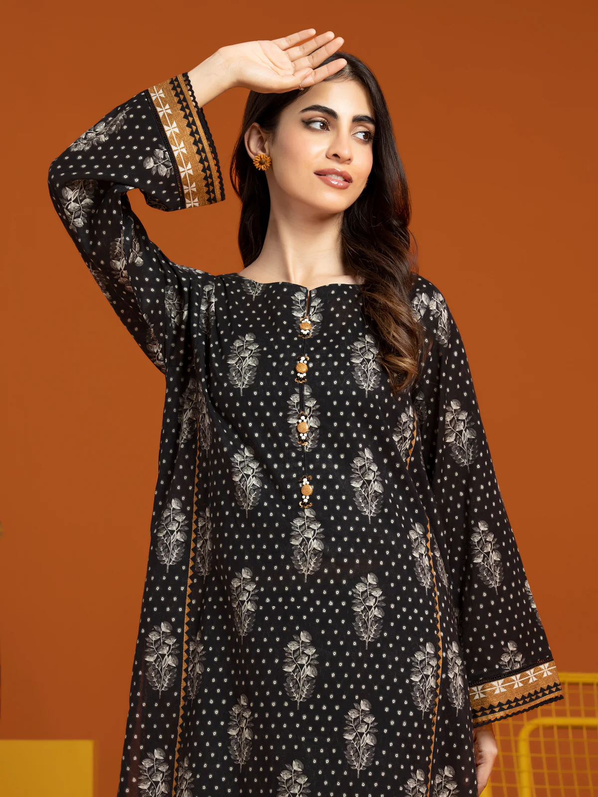 Unstitched Printed Khaddar Shirt Trouser - EWU23A3-27250ST - Image 3