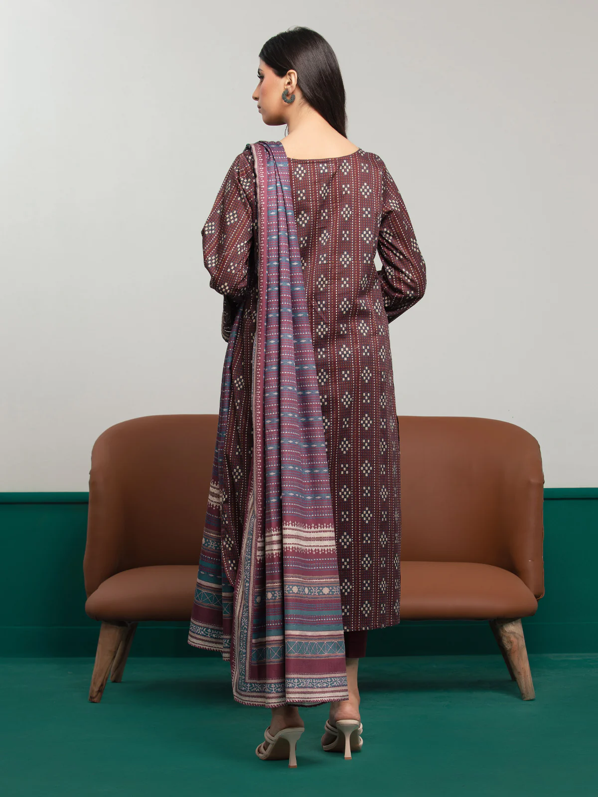 Unstitched Printed Khaddar Suit - EWU23A3S-27627-3P - Image 6