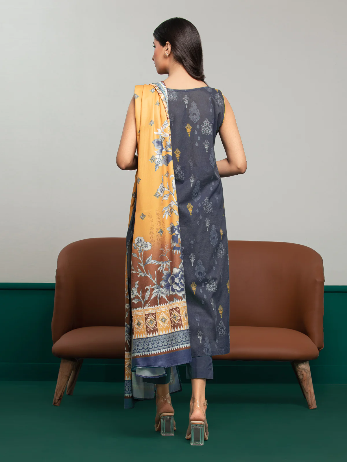 Unstitched Printed Khaddar Suit - EWU23A3S-27632-3P - Image 6