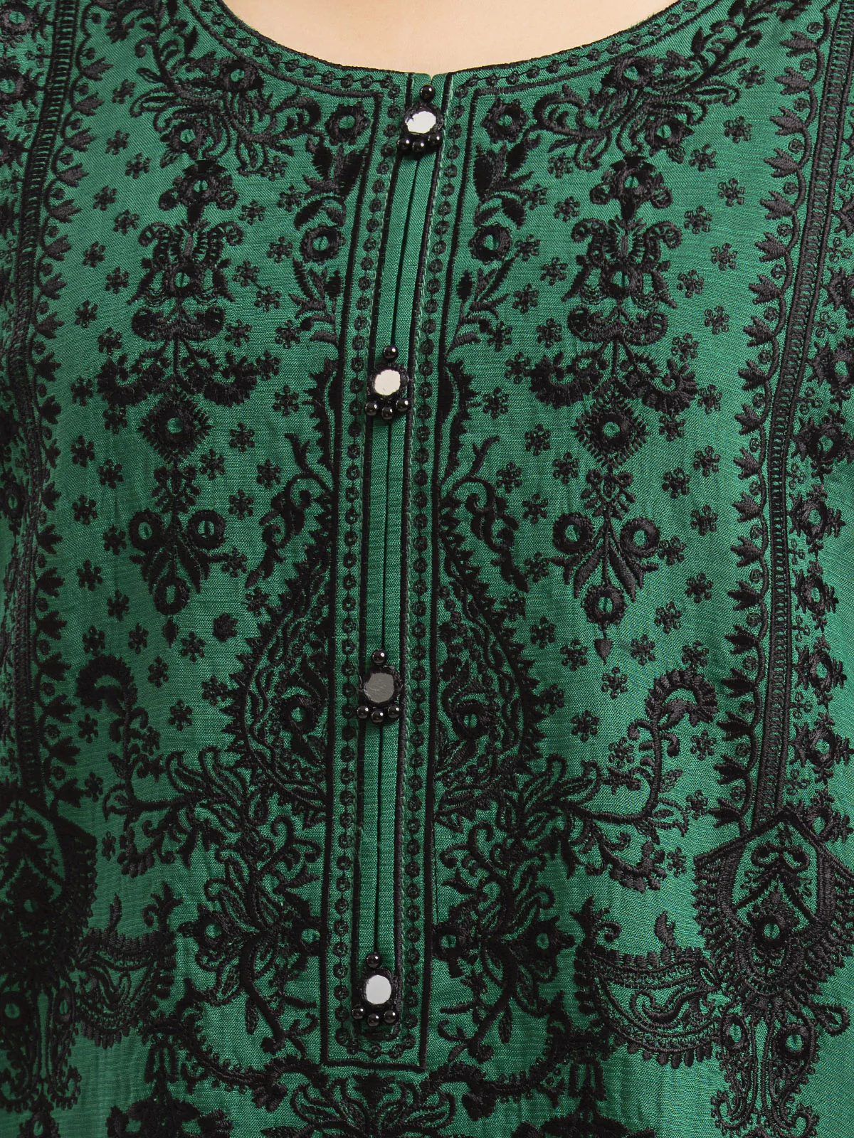 Unstitched Embroidered Raw Silk Suit - EWU23V16-26638-3P - Image 3