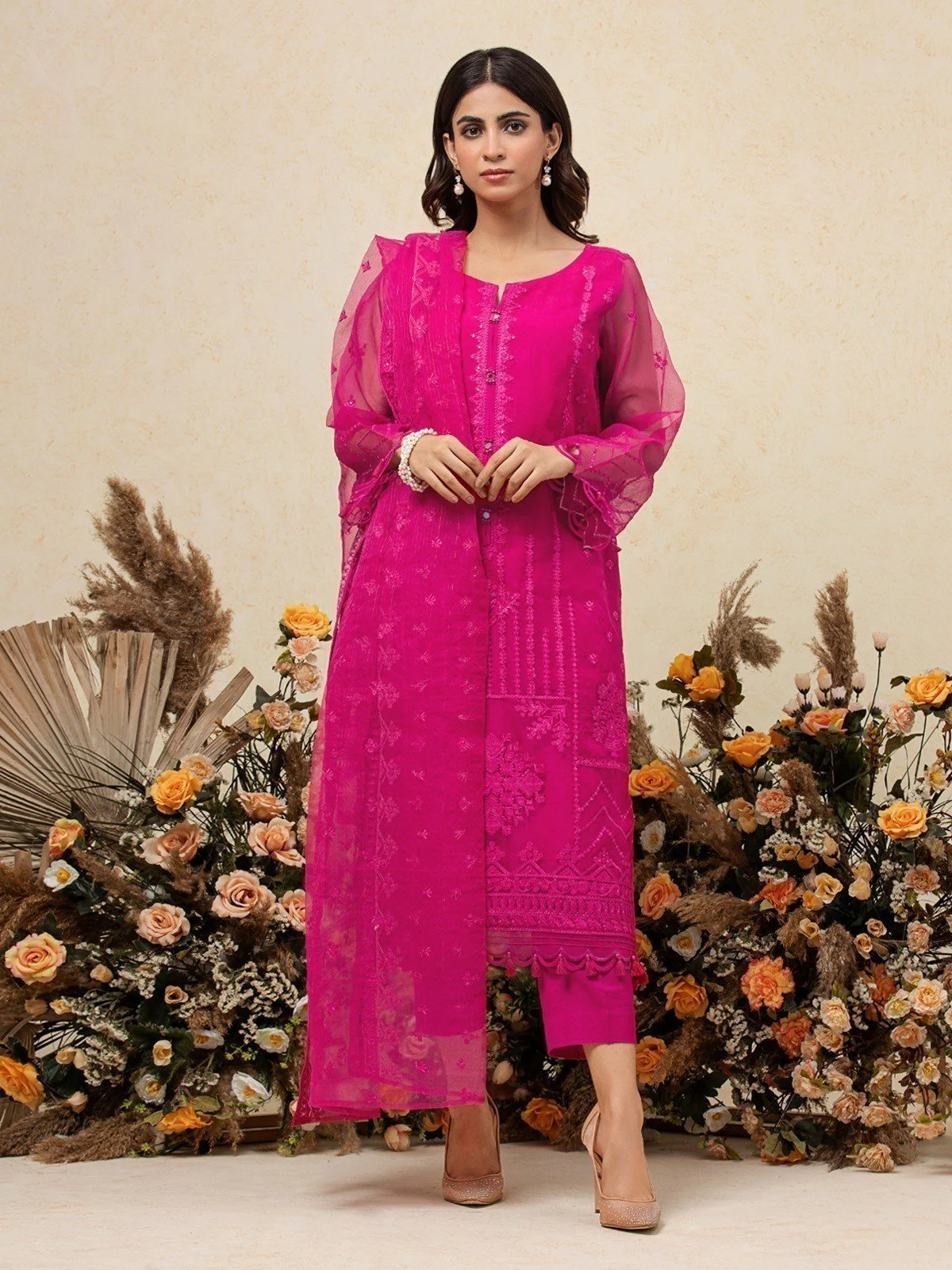 Unstitched Embroidered Organza Suit - EWU23V4-26647