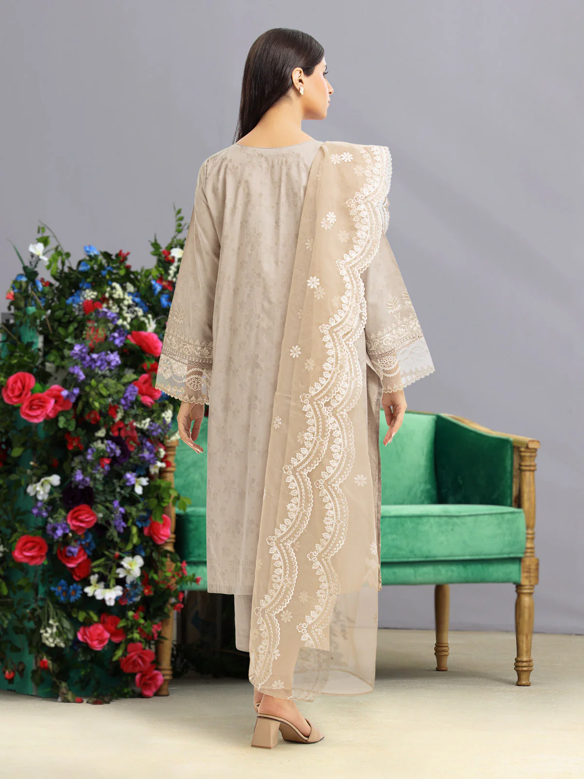 Unstitched Embroidered Dobby Shirt - EWU23V7-26737S - Image 3