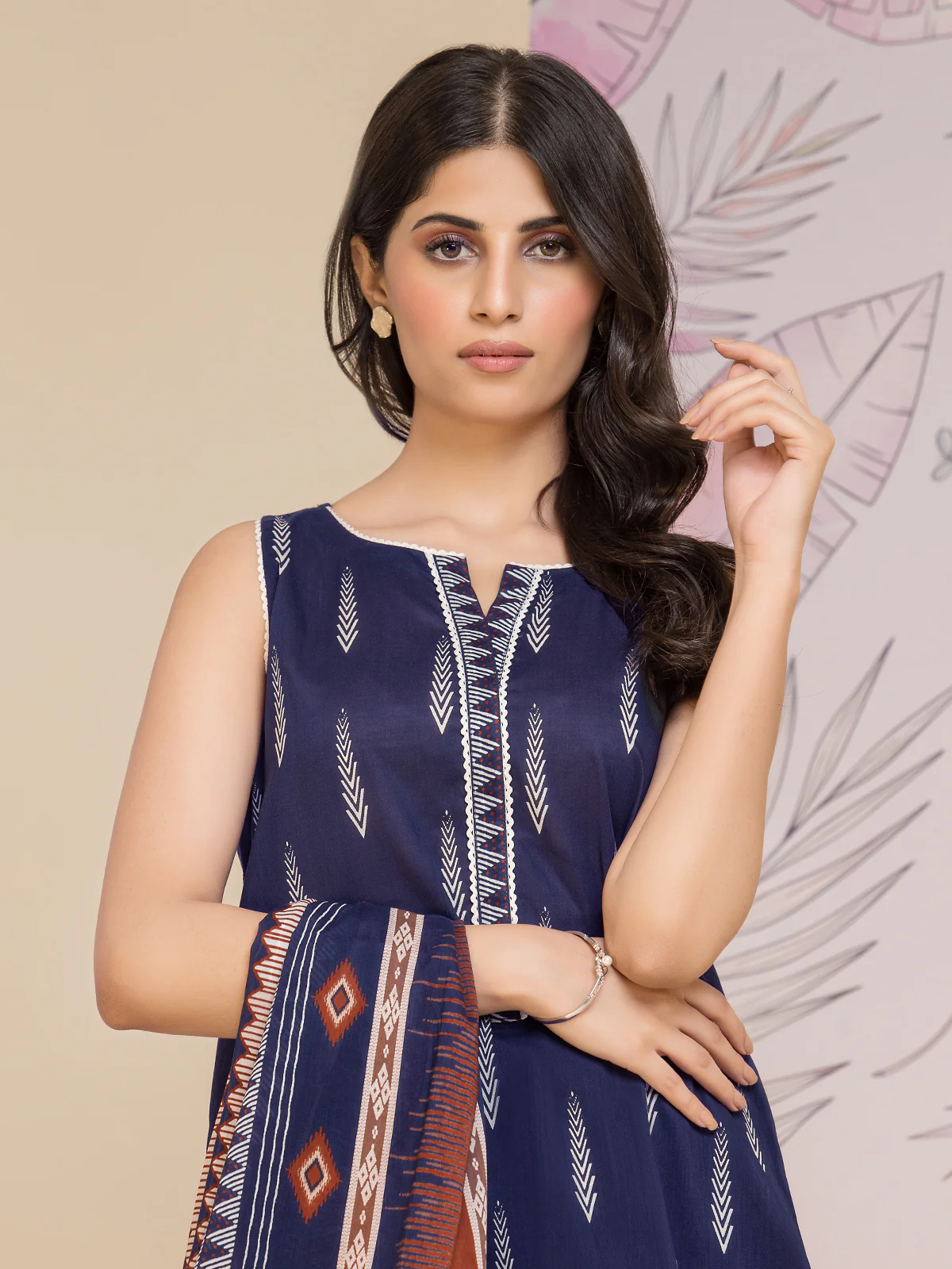 Unstitched Printed Lawn Suit - EWU24A1-26055-3P - Image 2
