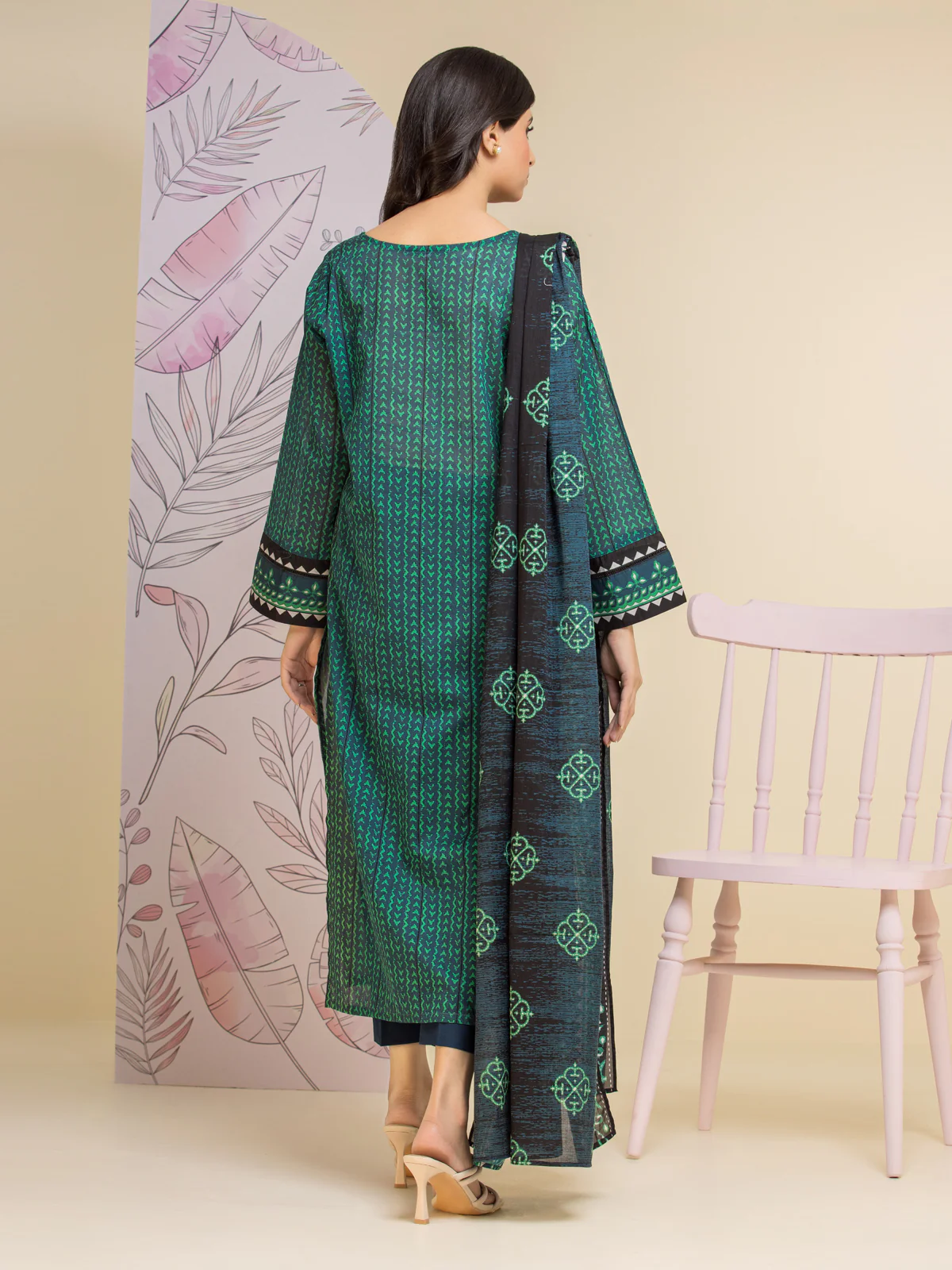 Unstitched Printed Lawn Suit - EWU24A1-26108-3P - Image 5