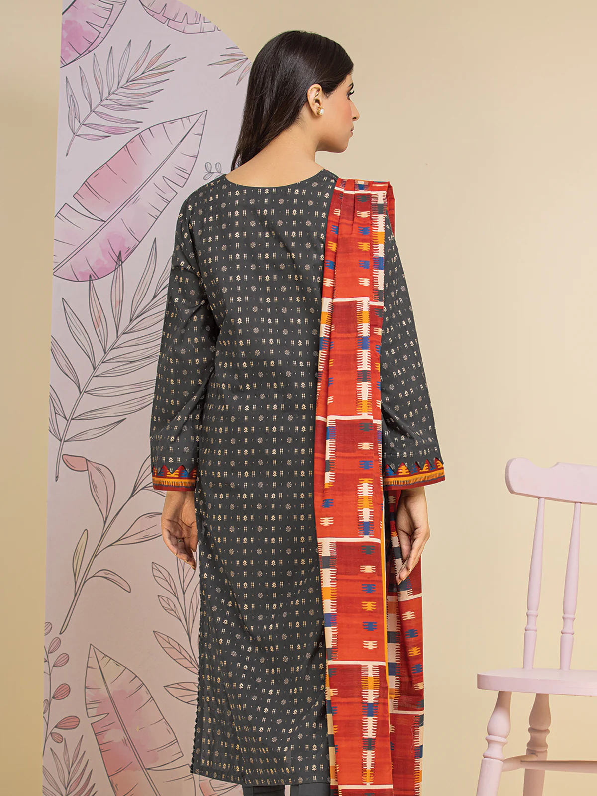 Unstitched Printed Lawn Suit - EWU24A1-26126-3P - Image 7