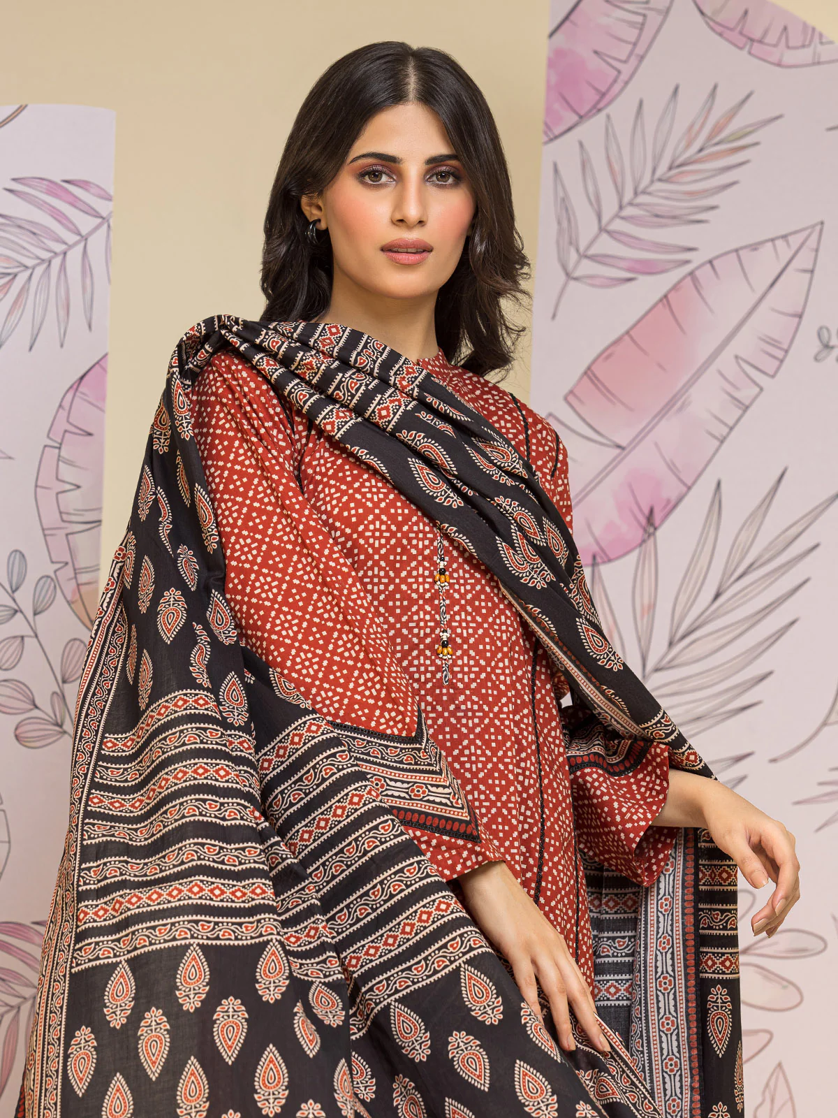 Unstitched Printed Lawn Suit - EWU24A1-26249-3P - Image 3