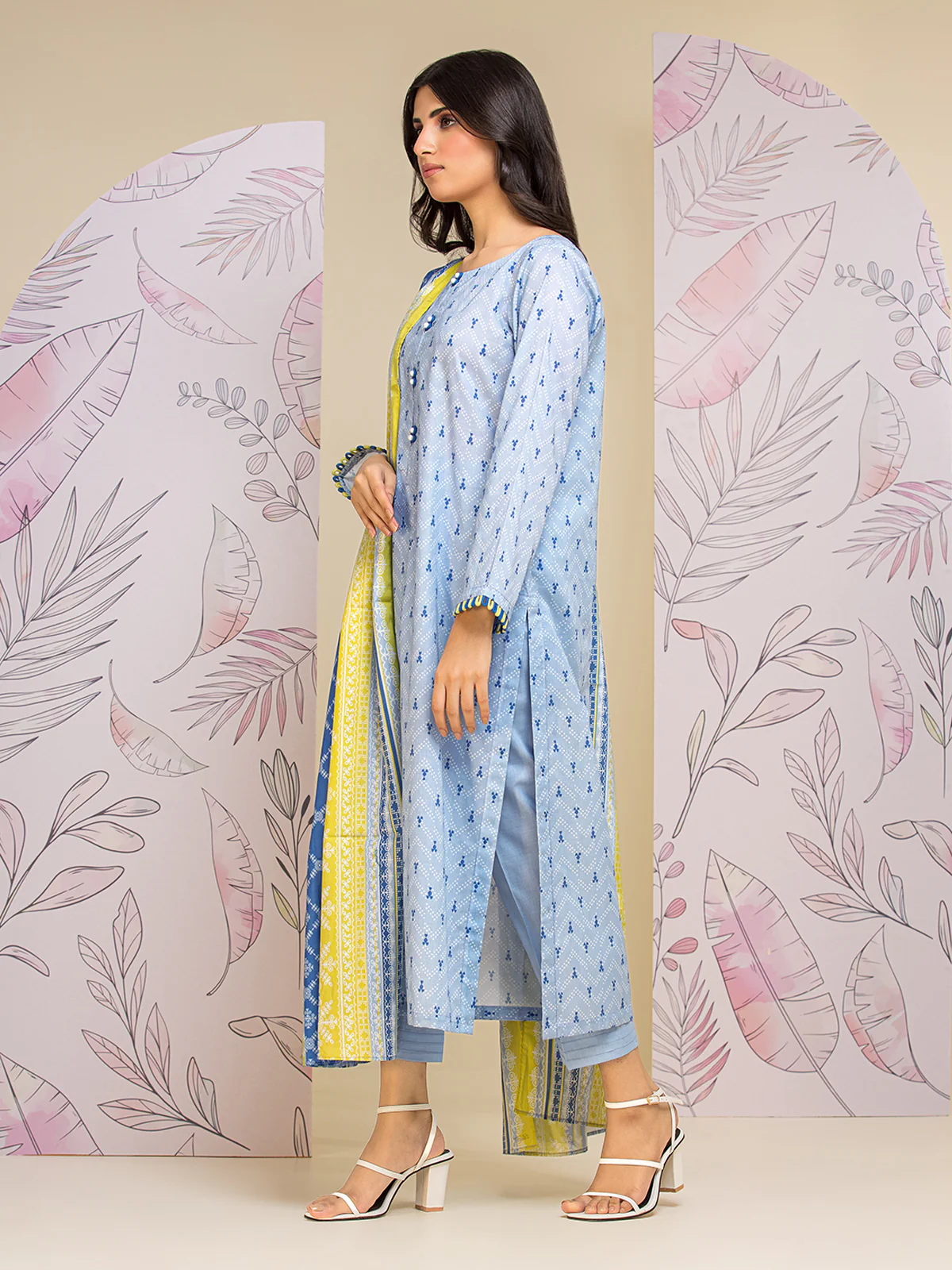 Unstitched Printed Lawn Suit - EWU24A1-26427-3P - Image 2