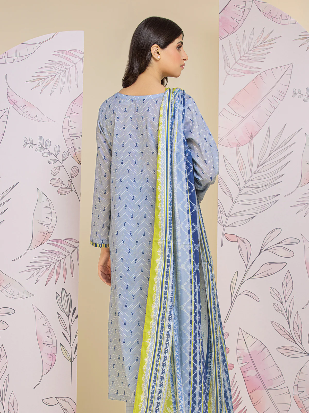 Unstitched Printed Lawn Suit - EWU24A1-26427-3P - Image 3