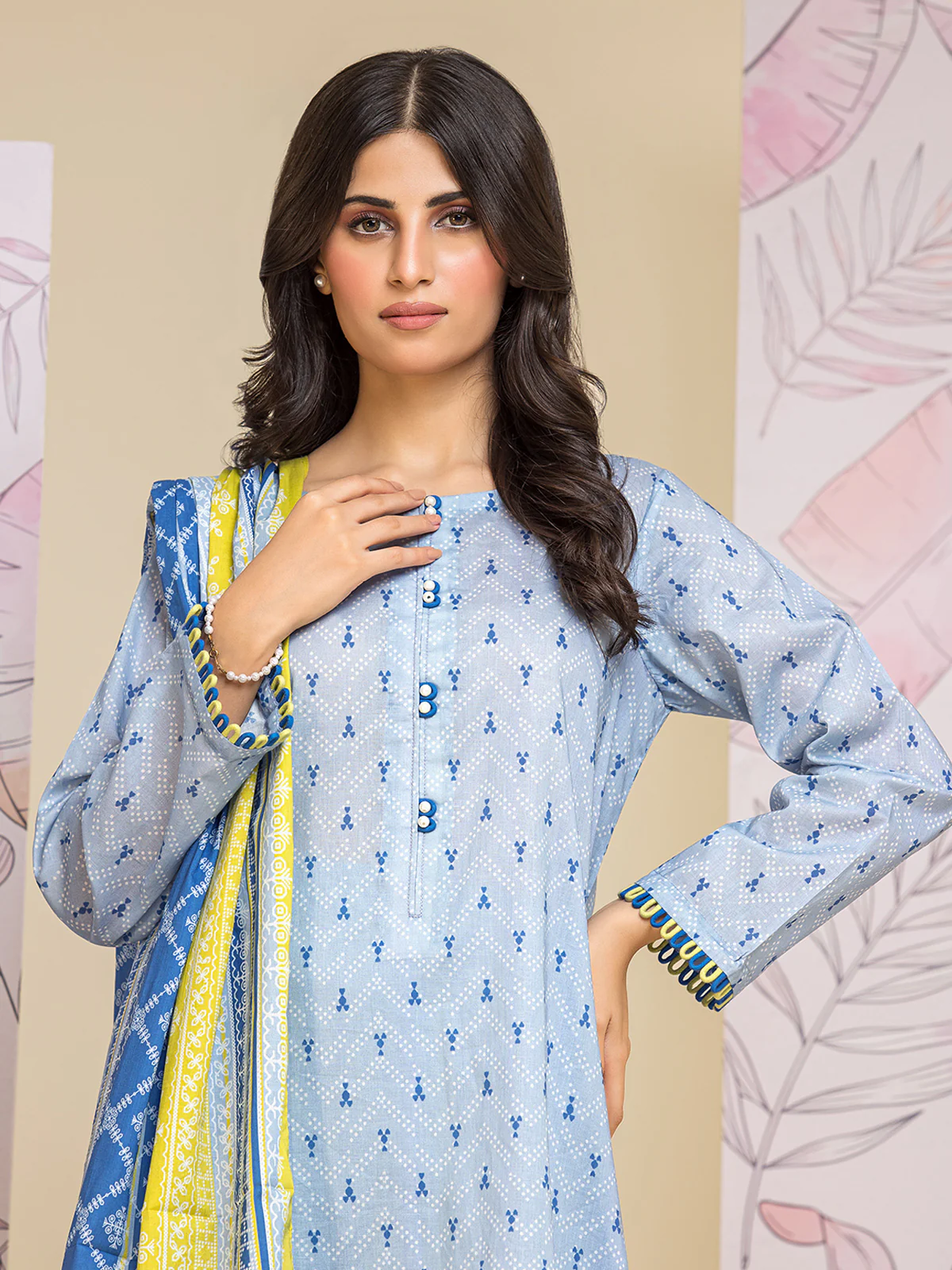Unstitched Printed Lawn Suit - EWU24A1-26427-3P - Image 4