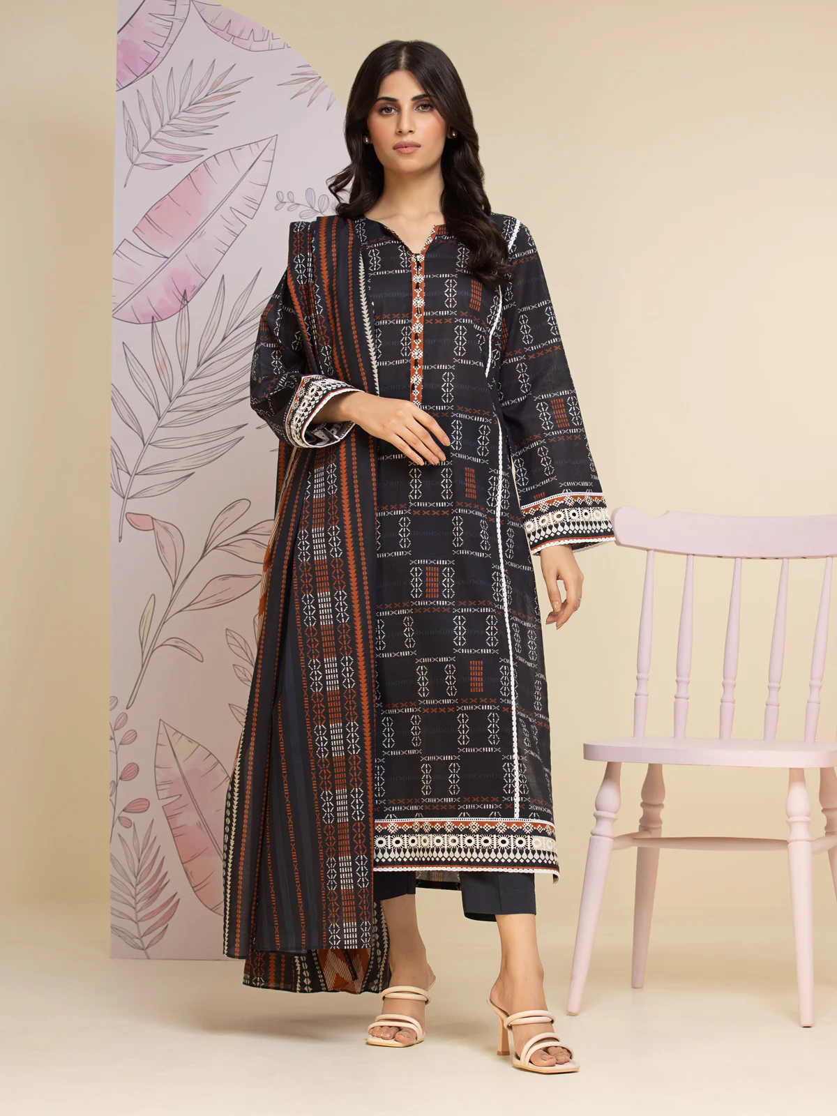 Unstitched Printed Lawn Suit - EWU24A1-26447-3P