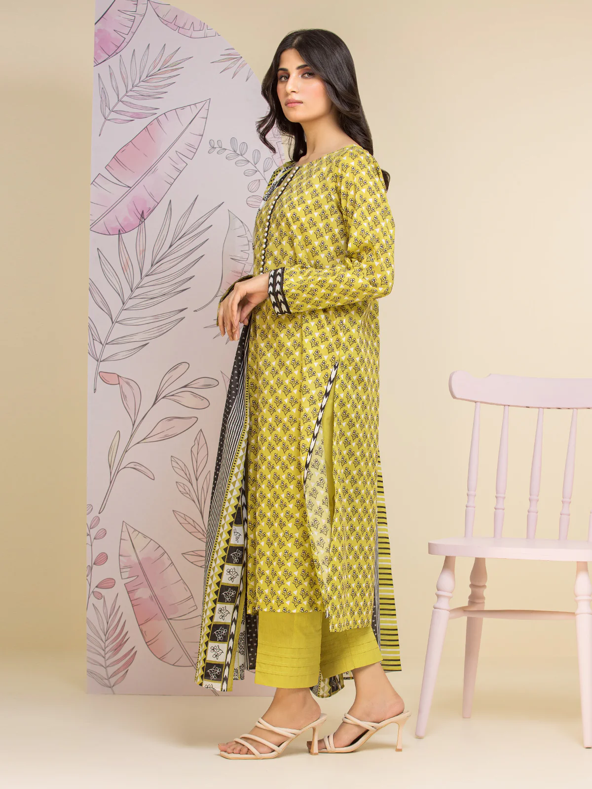 Unstitched Printed Lawn Suit - EWU24A1-26452-3P - Image 2