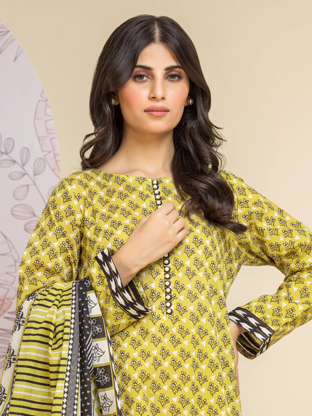 Unstitched Printed Lawn Suit - EWU24A1-26452-3P - Image 4