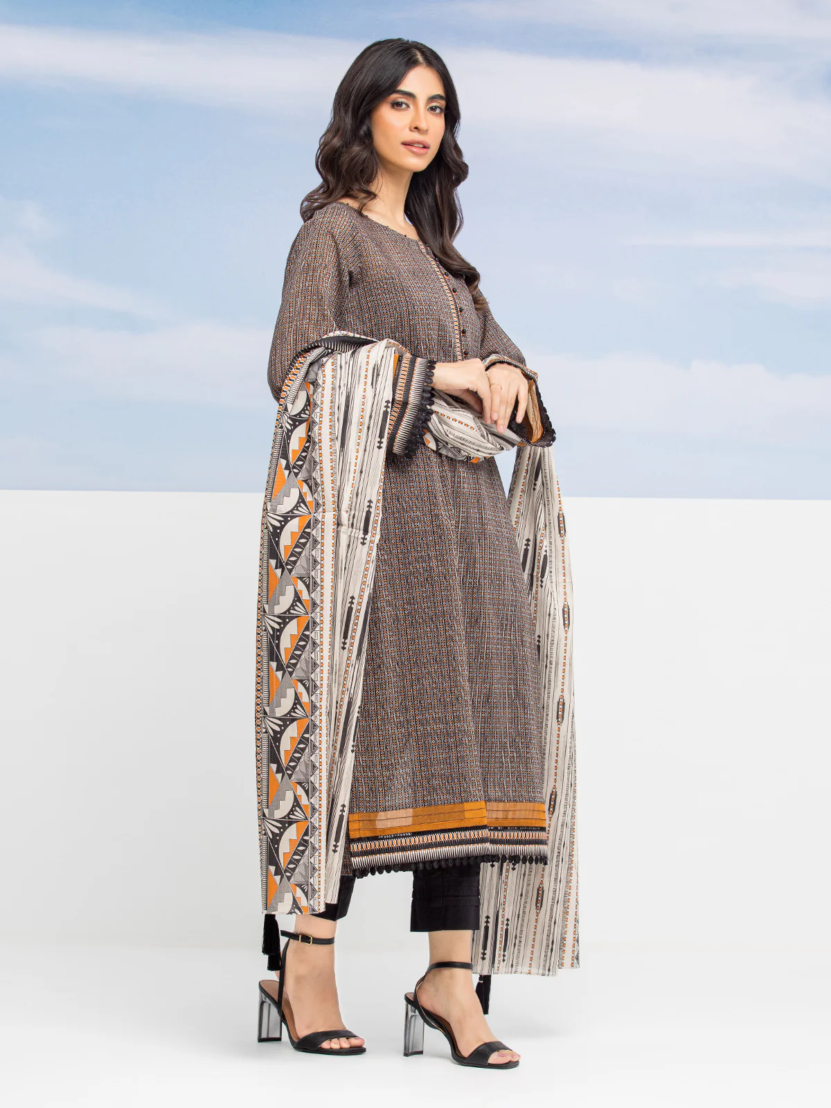 Unstitched Printed Lawn Suit - EWU24A1-28010-3P - Image 3