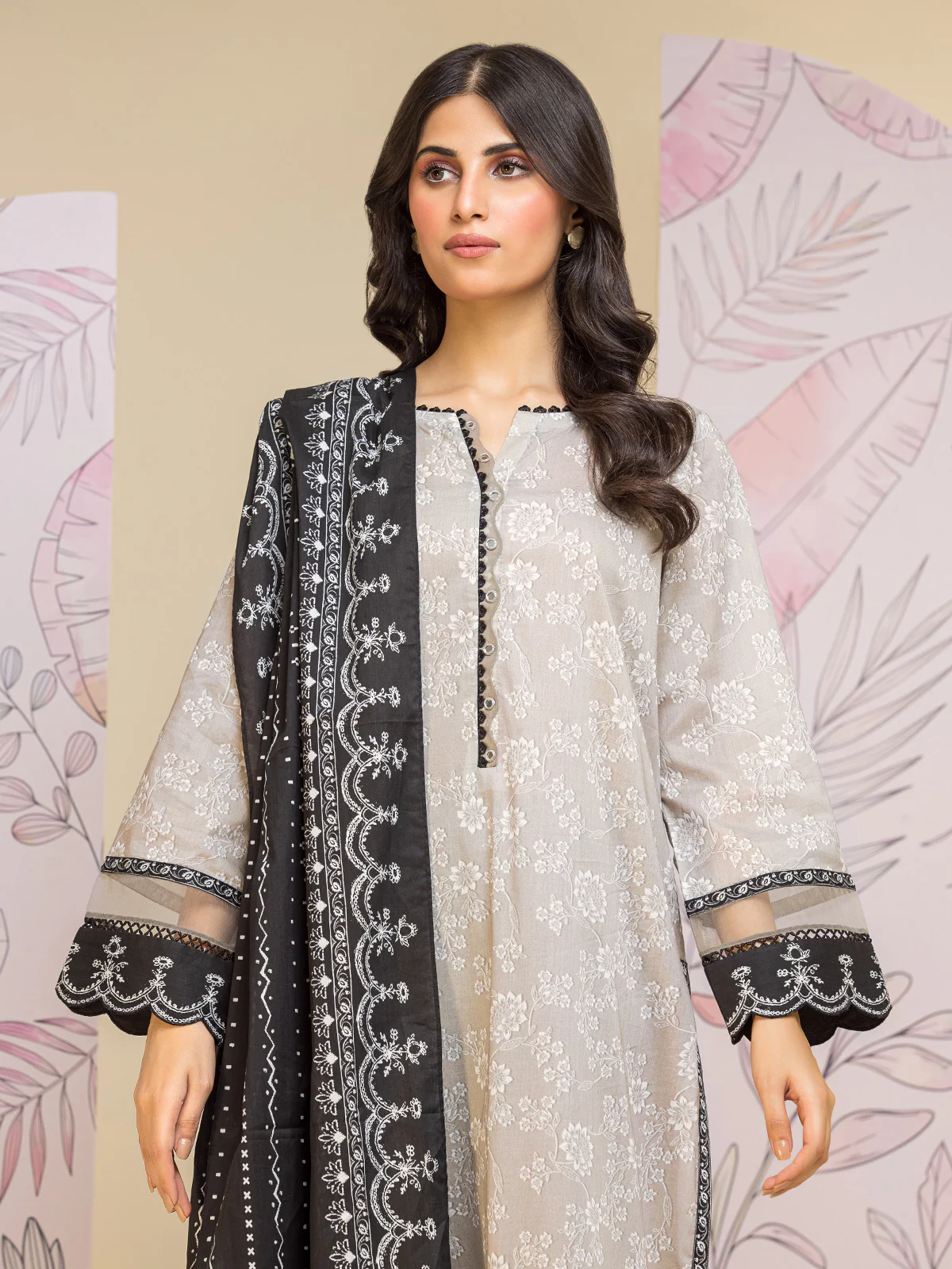 Unstitched Printed Lawn Suit - EWU24A1-28018-3P - Image 2