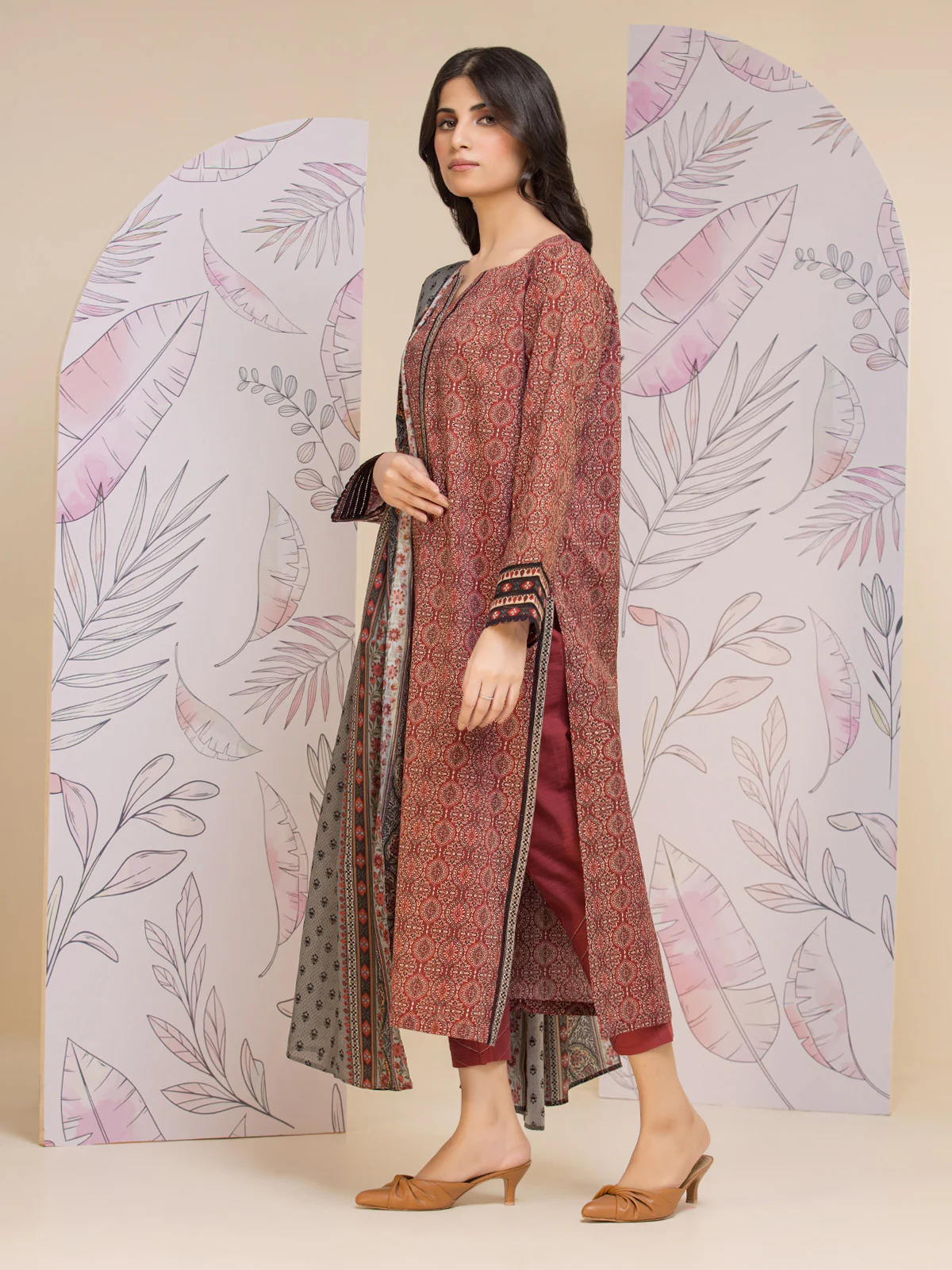 Unstitched Printed Lawn Suit - EWU24A1-28028-3P - Image 6