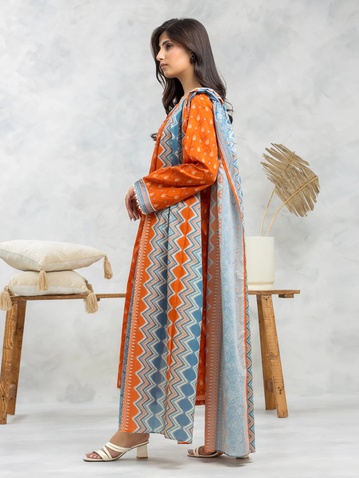 Unstitched Printed Lawn Suit - EWU24A1-28102-3P - Image 6