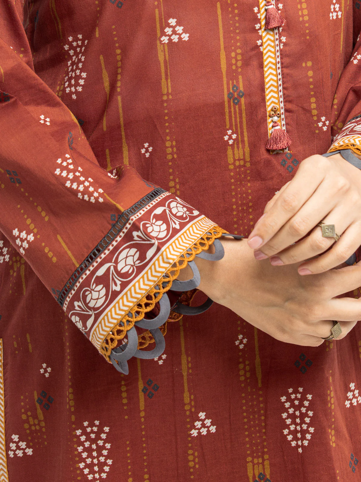 Unstitched Printed Lawn Suit - EWU24A1-28187-3P - Image 5
