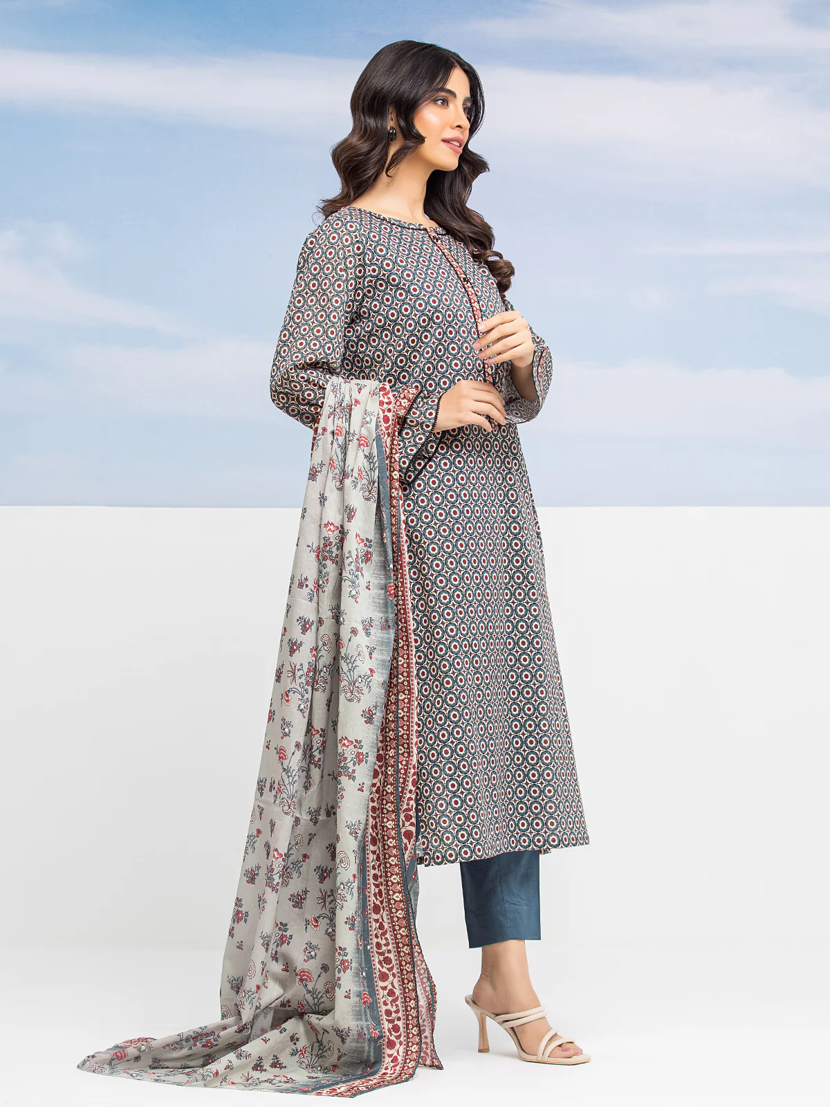 Unstitched Printed Lawn Suit - EWU24A1-28206-3P - Image 2