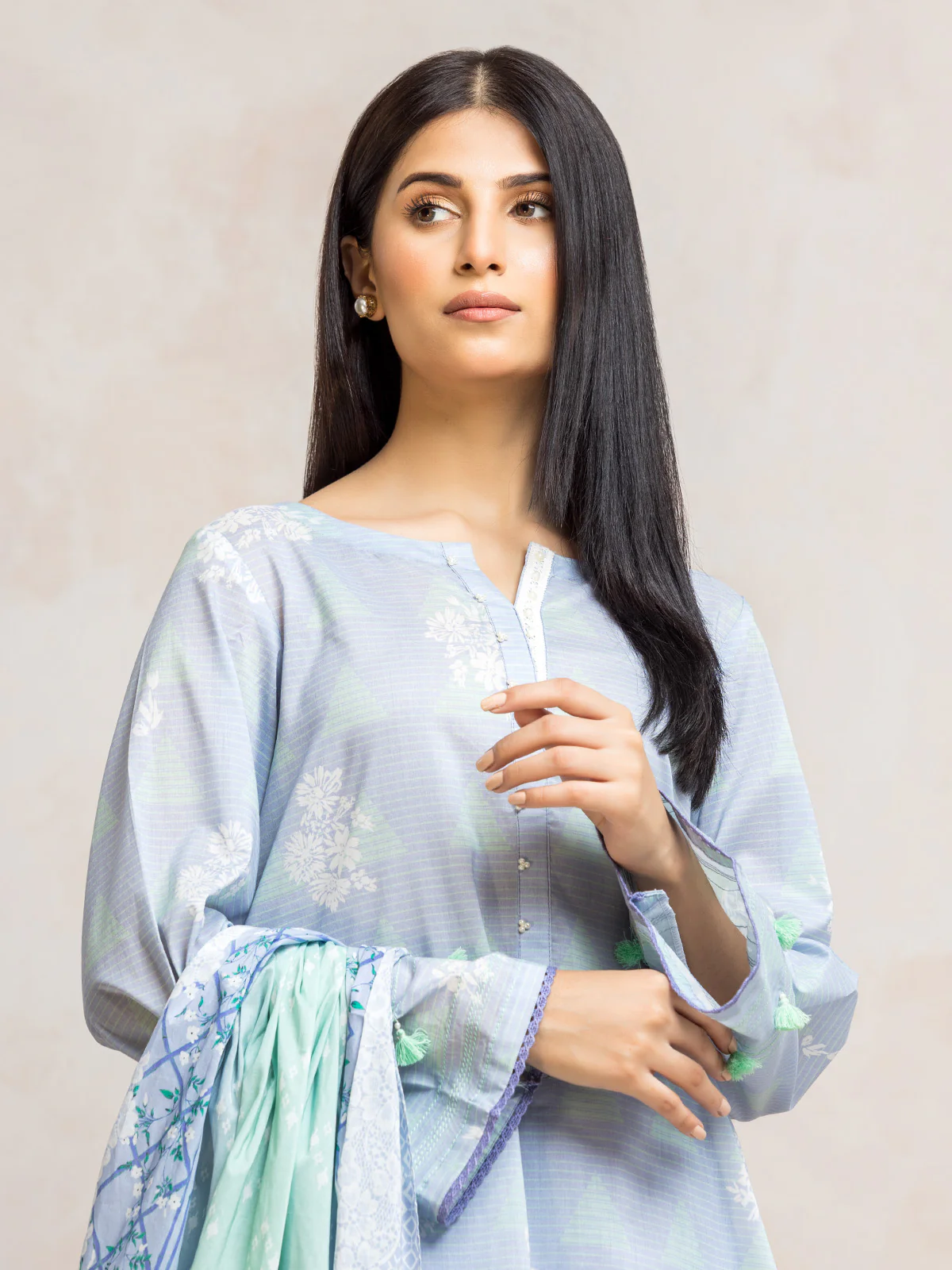 Unstitched Printed Lawn Suit - EWU24A1-28215-3P - Image 3