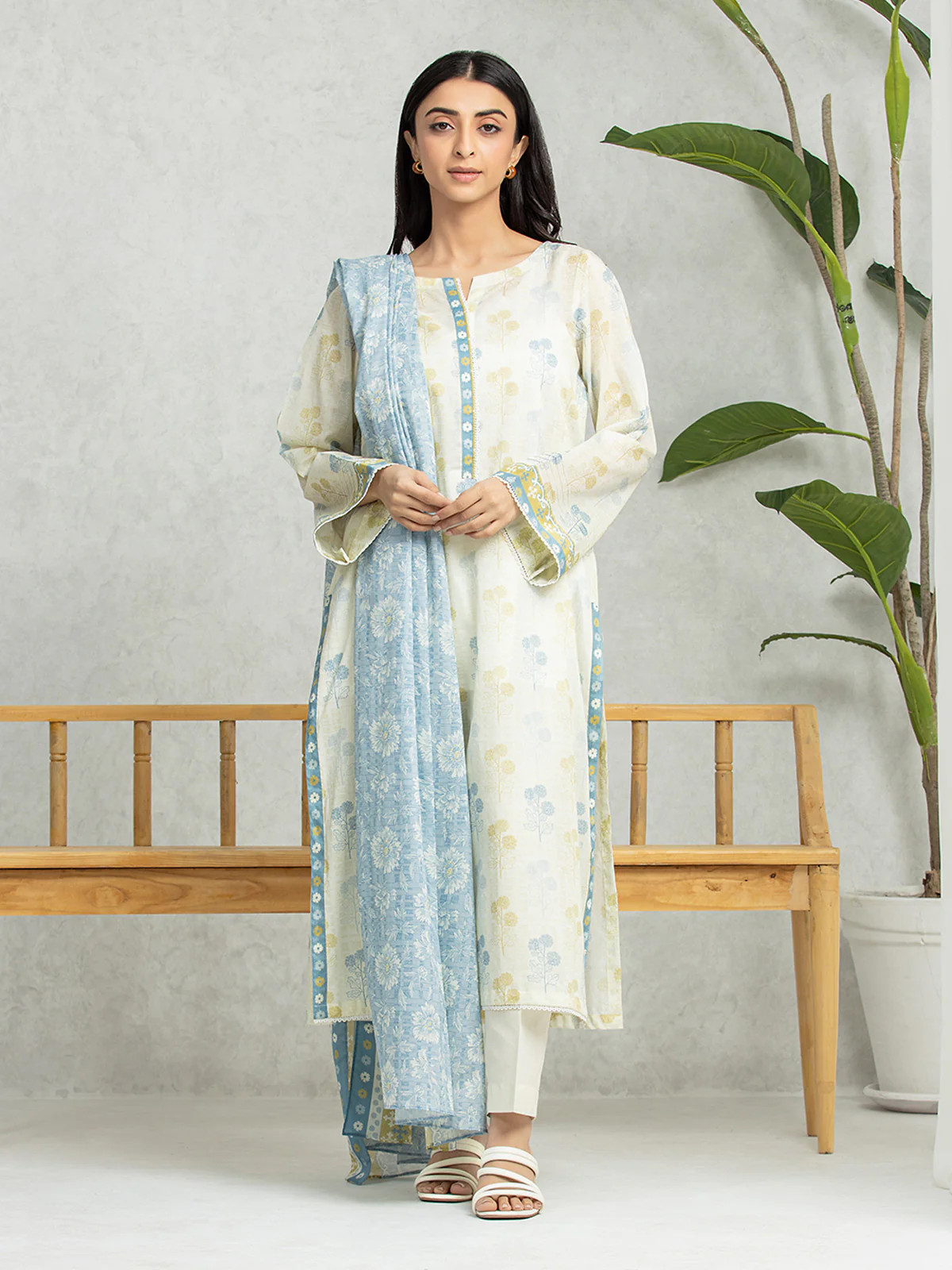 Unstitched Printed Lawn Suit - EWU24A1-28394-3P