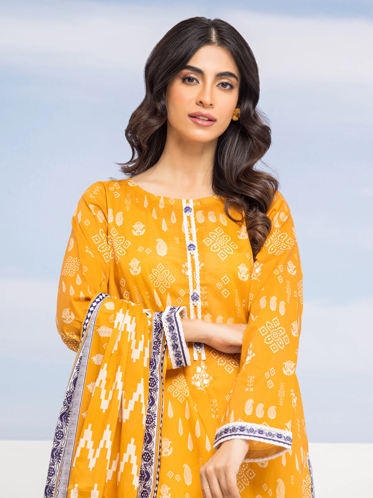 Unstitched Printed Lawn Suit - EWU24A1-28404-3P - Image 3
