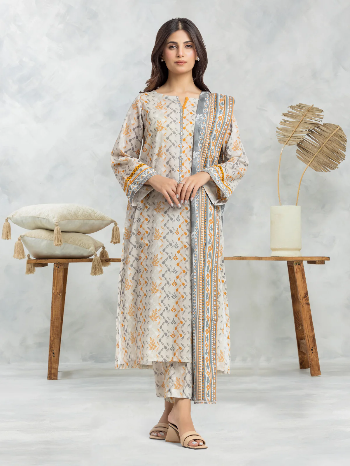 Unstitched Printed Lawn Suit - EWU24A1-28515-3P
