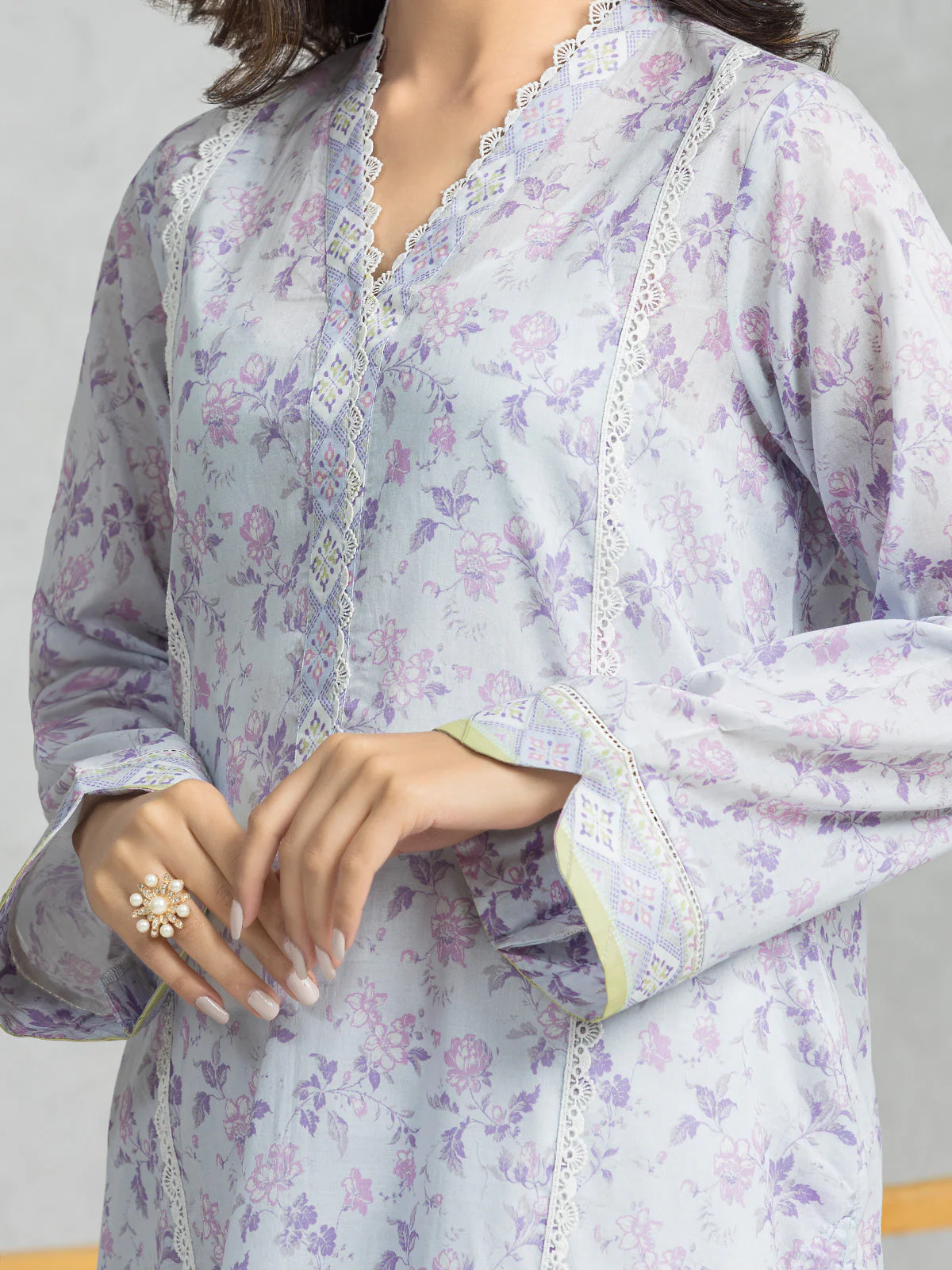 Unstitched Printed Lawn Suit - EWU24A1-28577-3P - Image 6