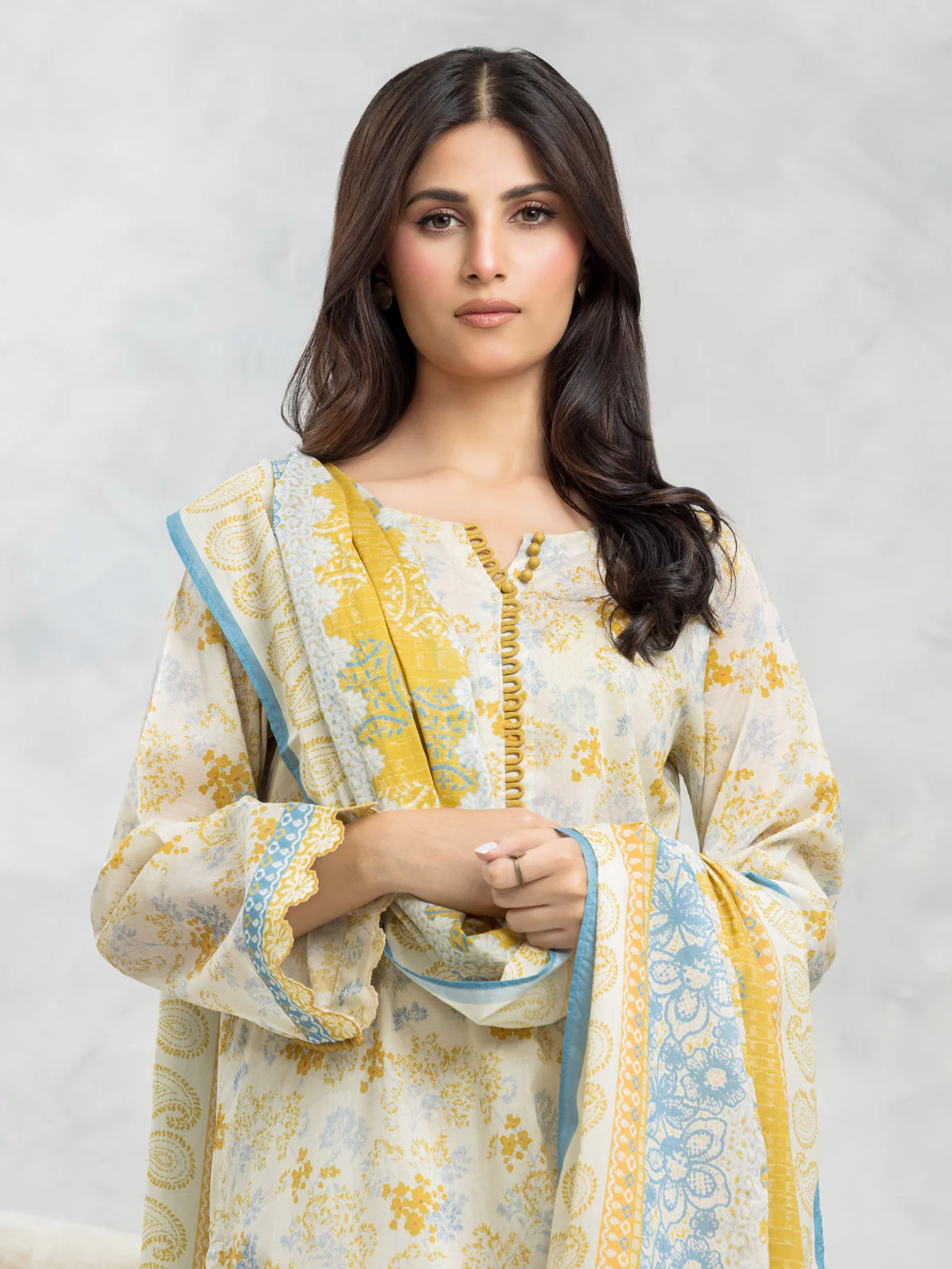 Unstitched Printed Lawn Suit - EWU24A1-29046-3P - Image 4