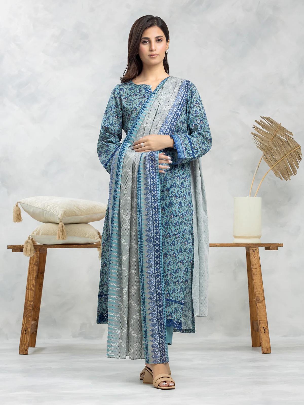 Unstitched Printed Lawn Suit - EWU24A1-29081-3P