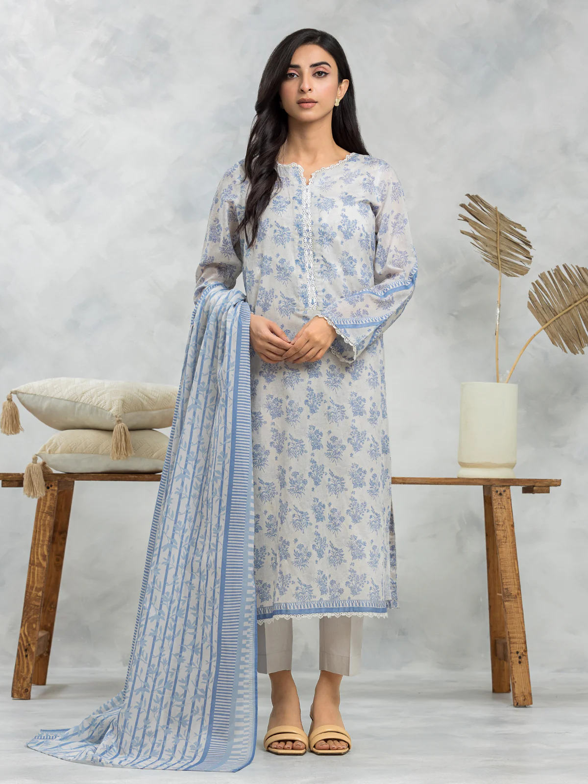 Unstitched Printed Lawn Suit - EWU24A1-29088-3P