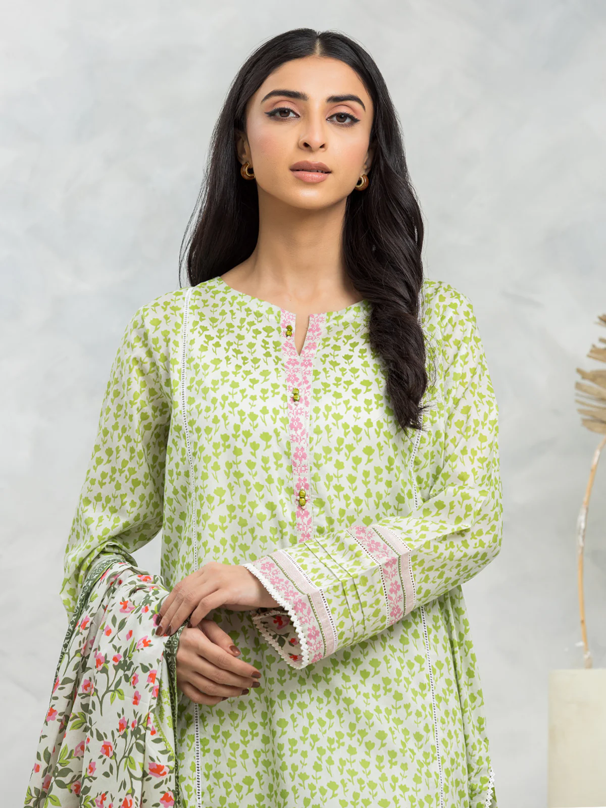 Unstitched Printed Lawn Suit - EWU24A1-29104-3P - Image 2