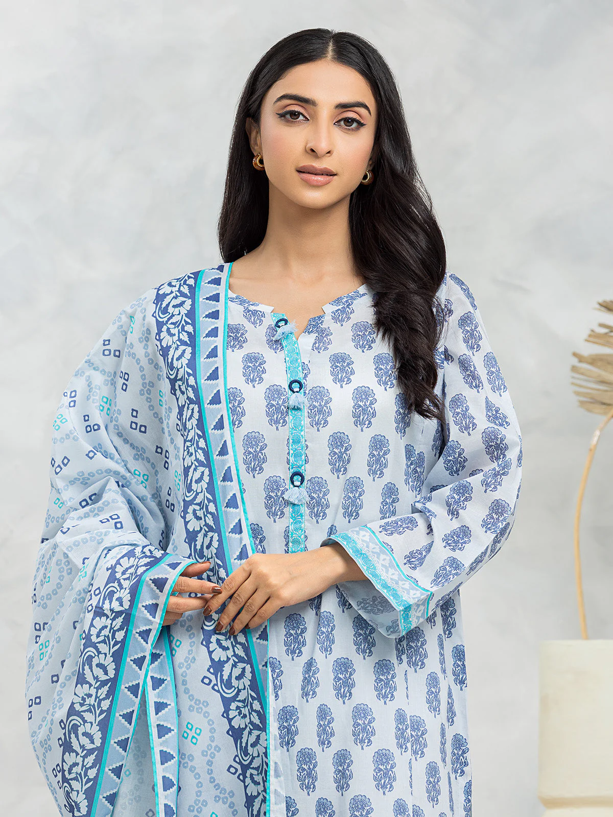 Unstitched Printed Lawn Suit - EWU24A1-29113-3P - Image 2