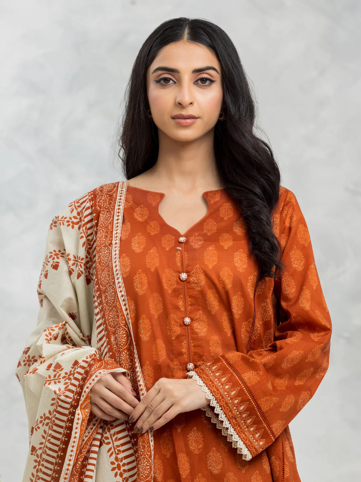 Unstitched Printed Lawn Suit - EWU24A1-29115-3P - Image 4