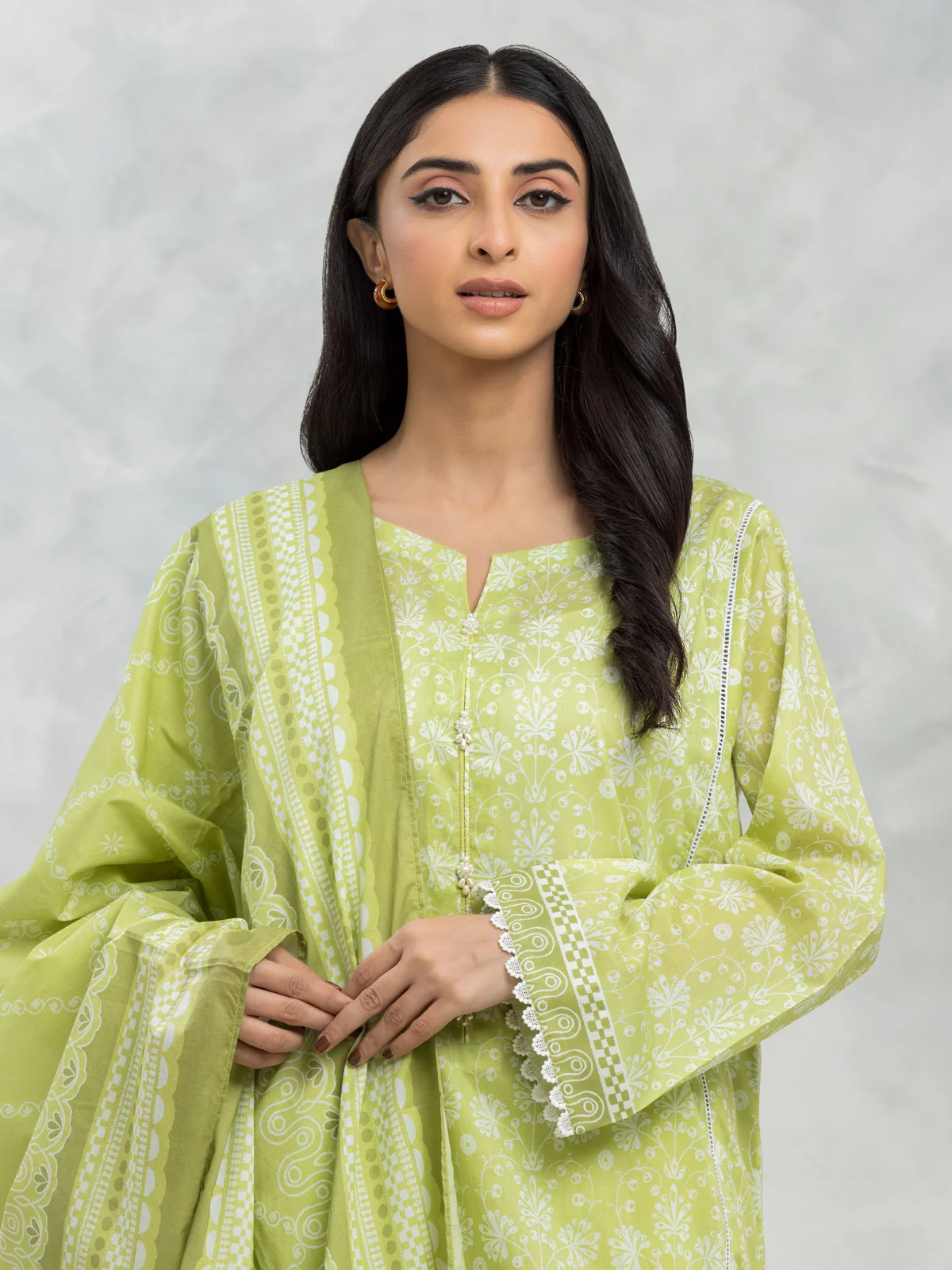 Unstitched Printed Lawn Suit - EWU24A1-29116-3P - Image 2