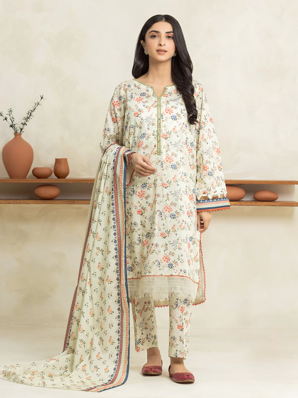 Unstitched Printed Lawn Suit - EWU24A1-29243-3P