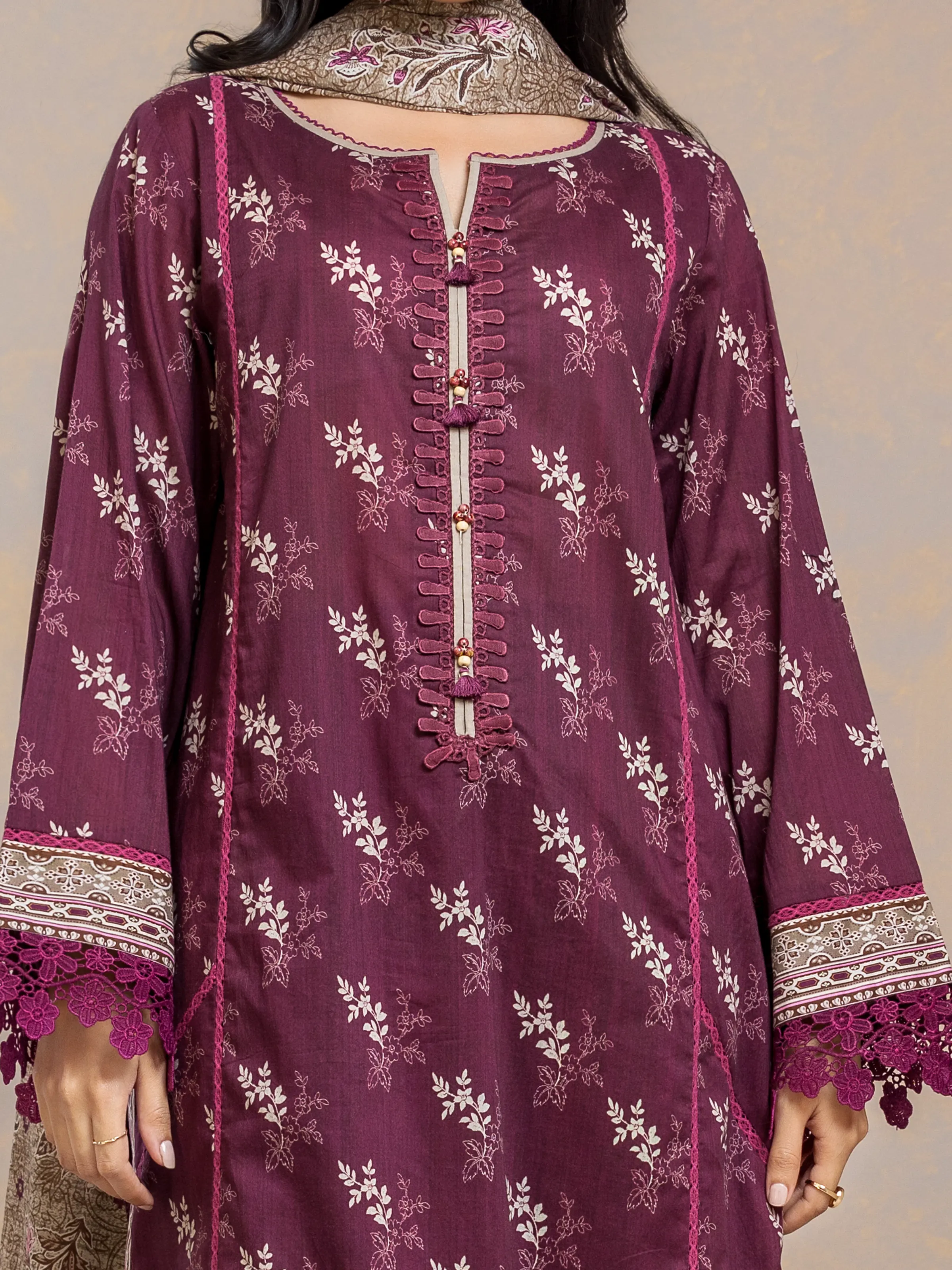 Unstitched Printed Cambric Suit - EWU24A2-27507-3P - Image 3