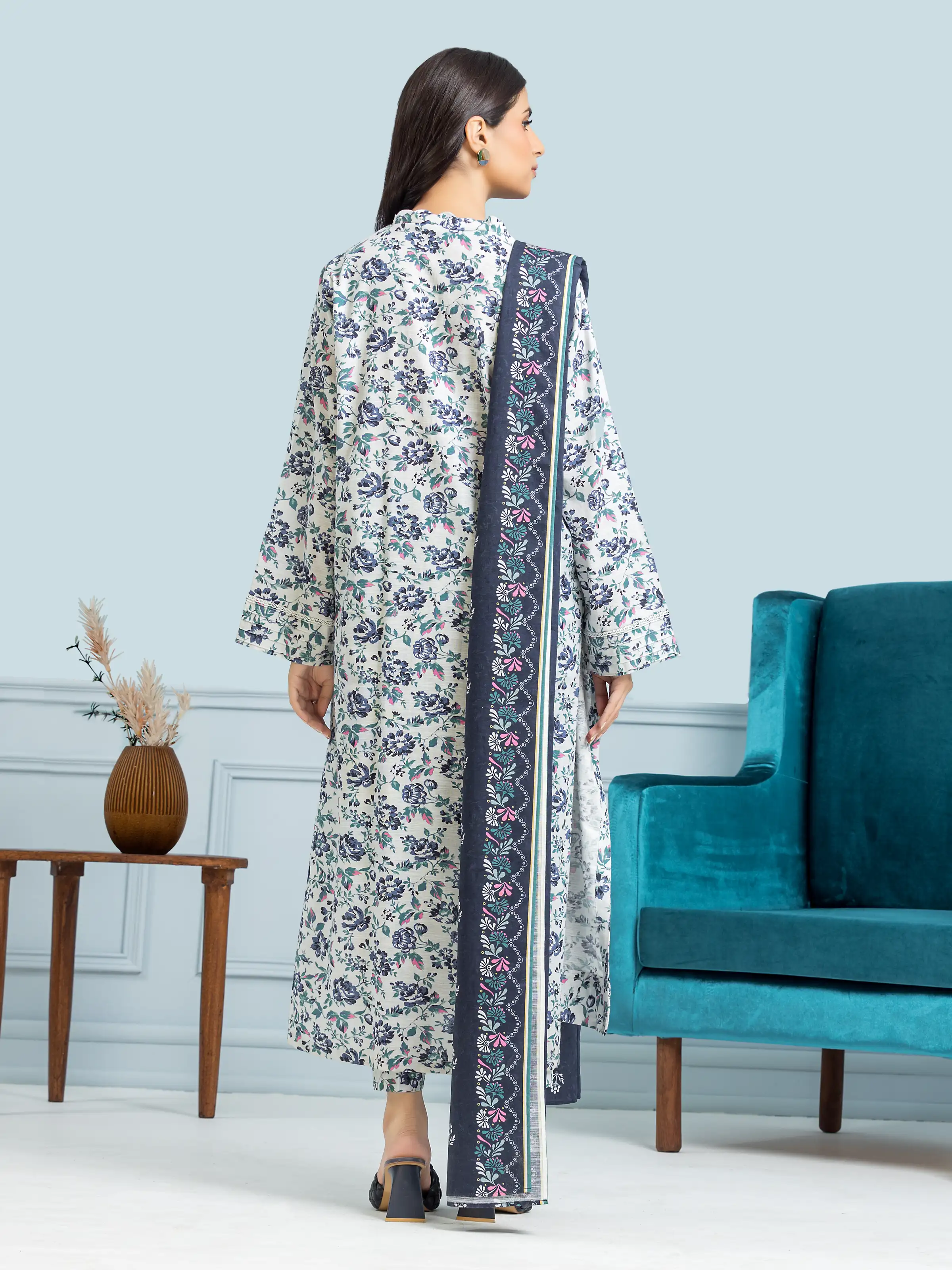 Unstitched Printed Khaddar Suit - EWU24A3-29577-3P - Image 2